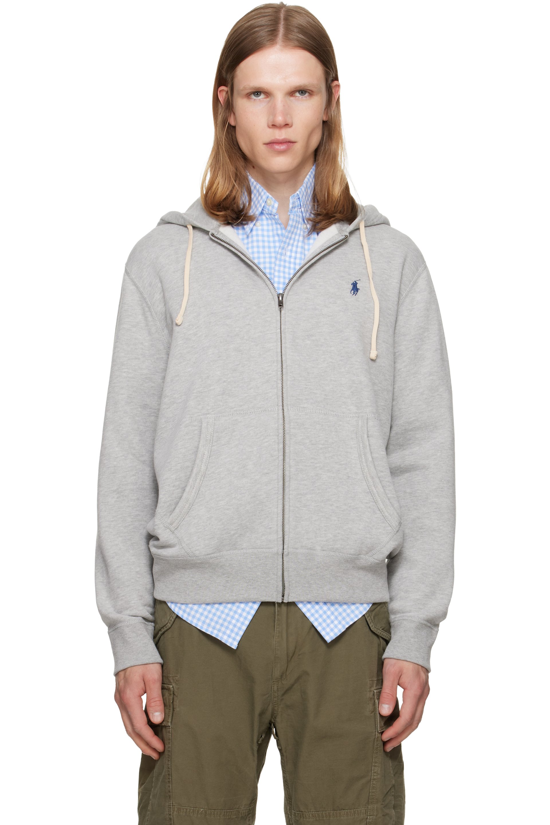 Polo Ralph Lauren - Pull à capuche gris à logo