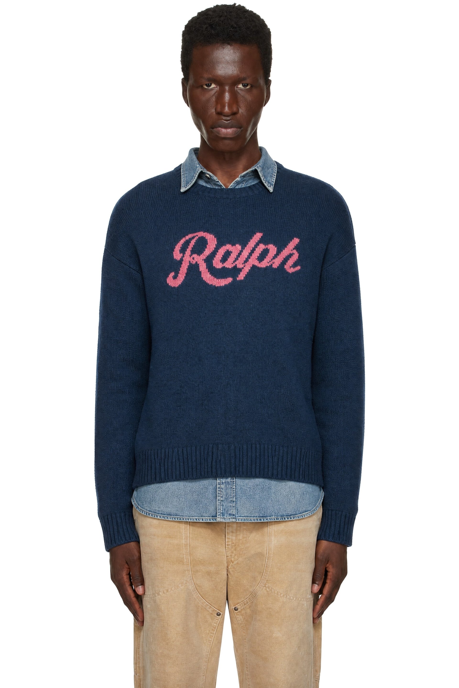 Polo Ralph Lauren - Navy Linen Blend Crewneck Sweater