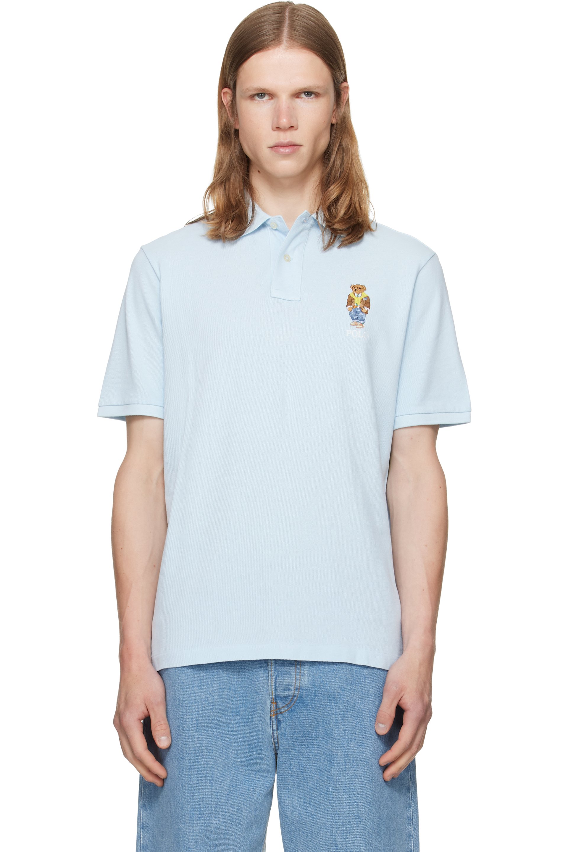 Polo Ralph Lauren - Blue Classic Fit Polo Bear Mesh Polo