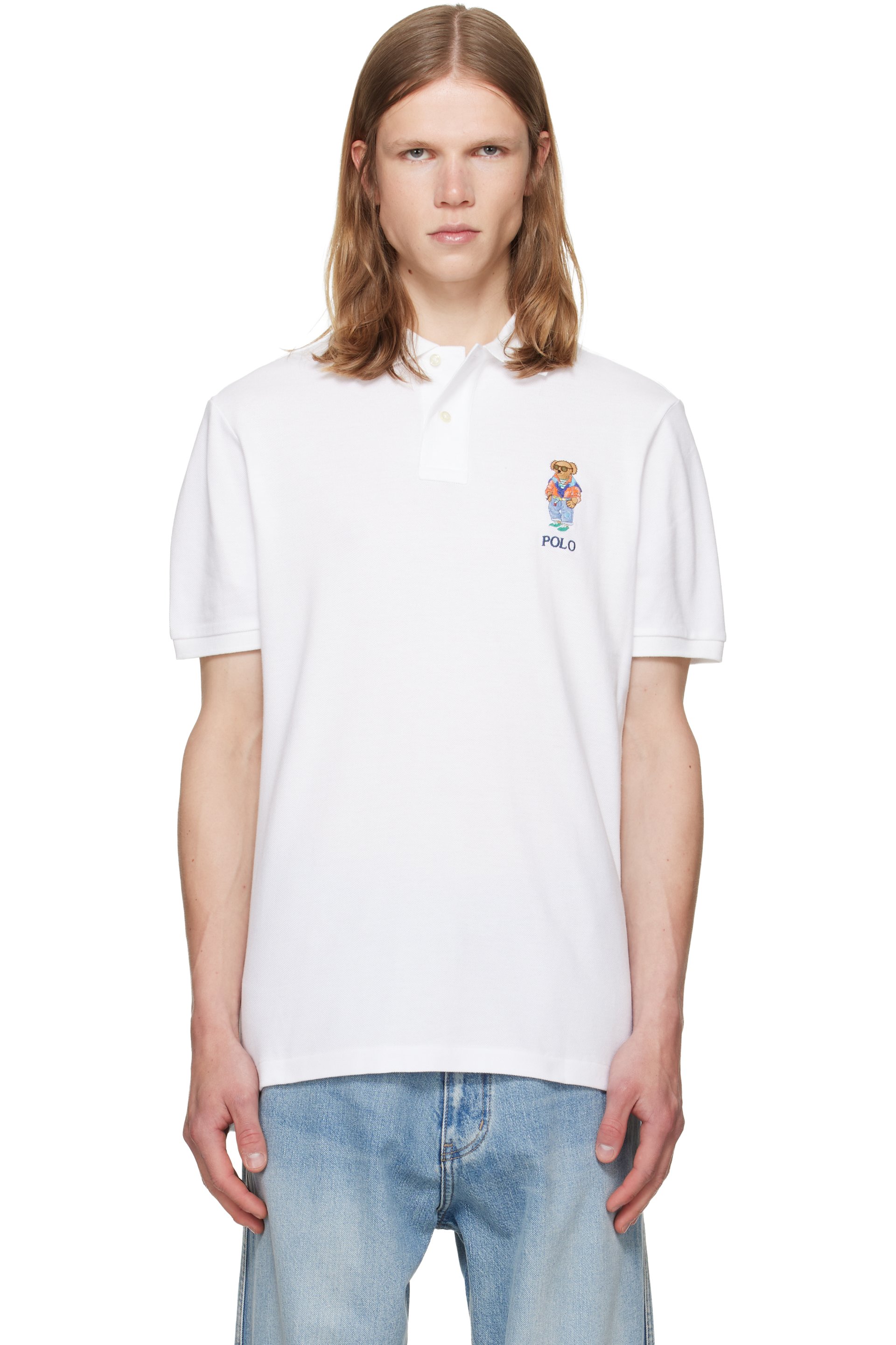 Polo Ralph Lauren - White Classic Fit Polo Bear Mesh Polo