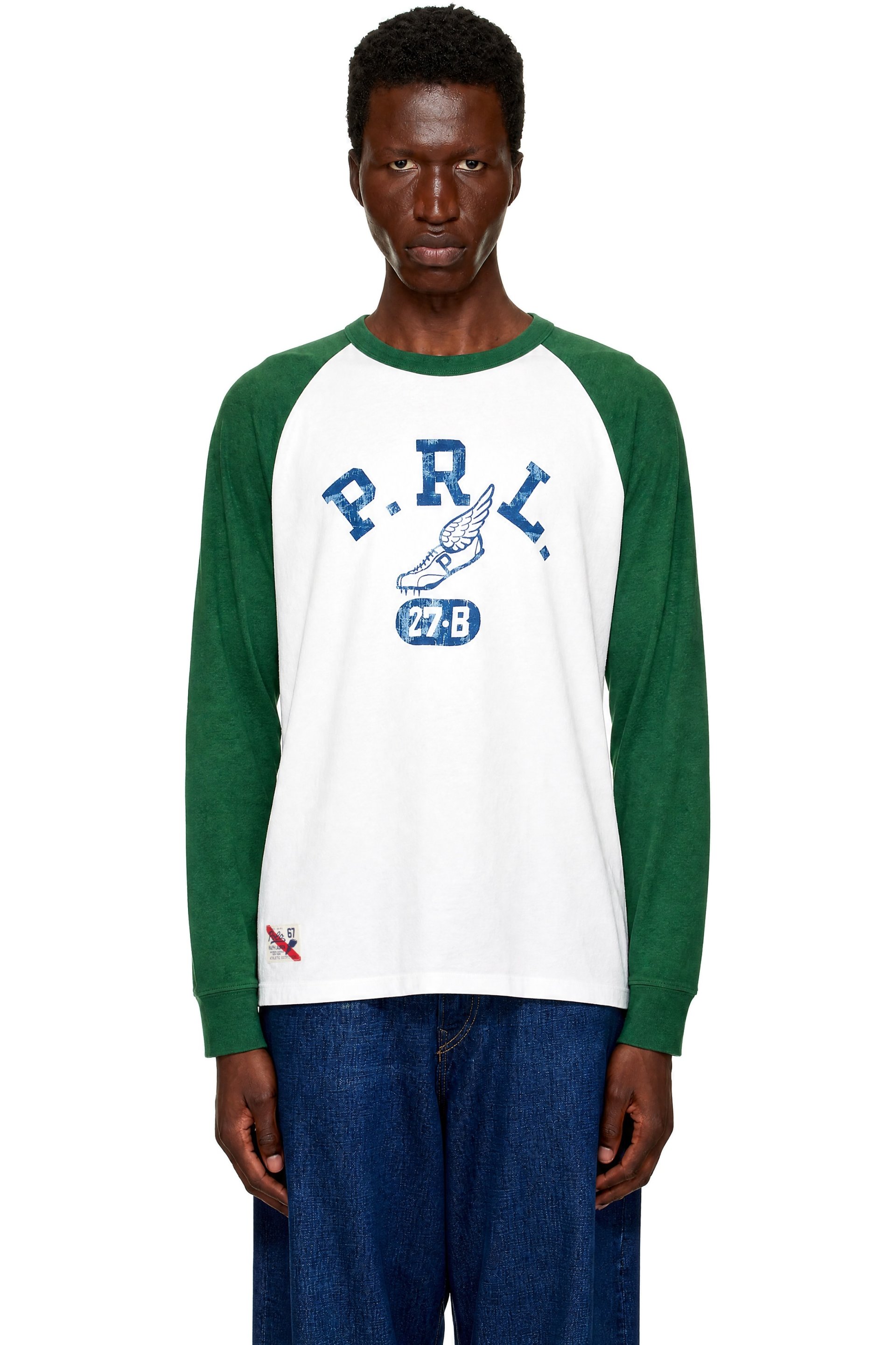 Polo Ralph Lauren - White & Green Long Sleeve Crewneck T-shirt