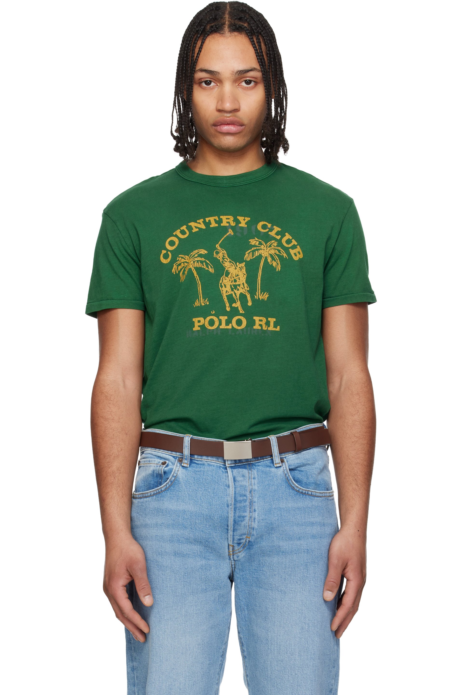 Polo Ralph Lauren - 그린 클래식 핏 저지 그래픽 티셔츠