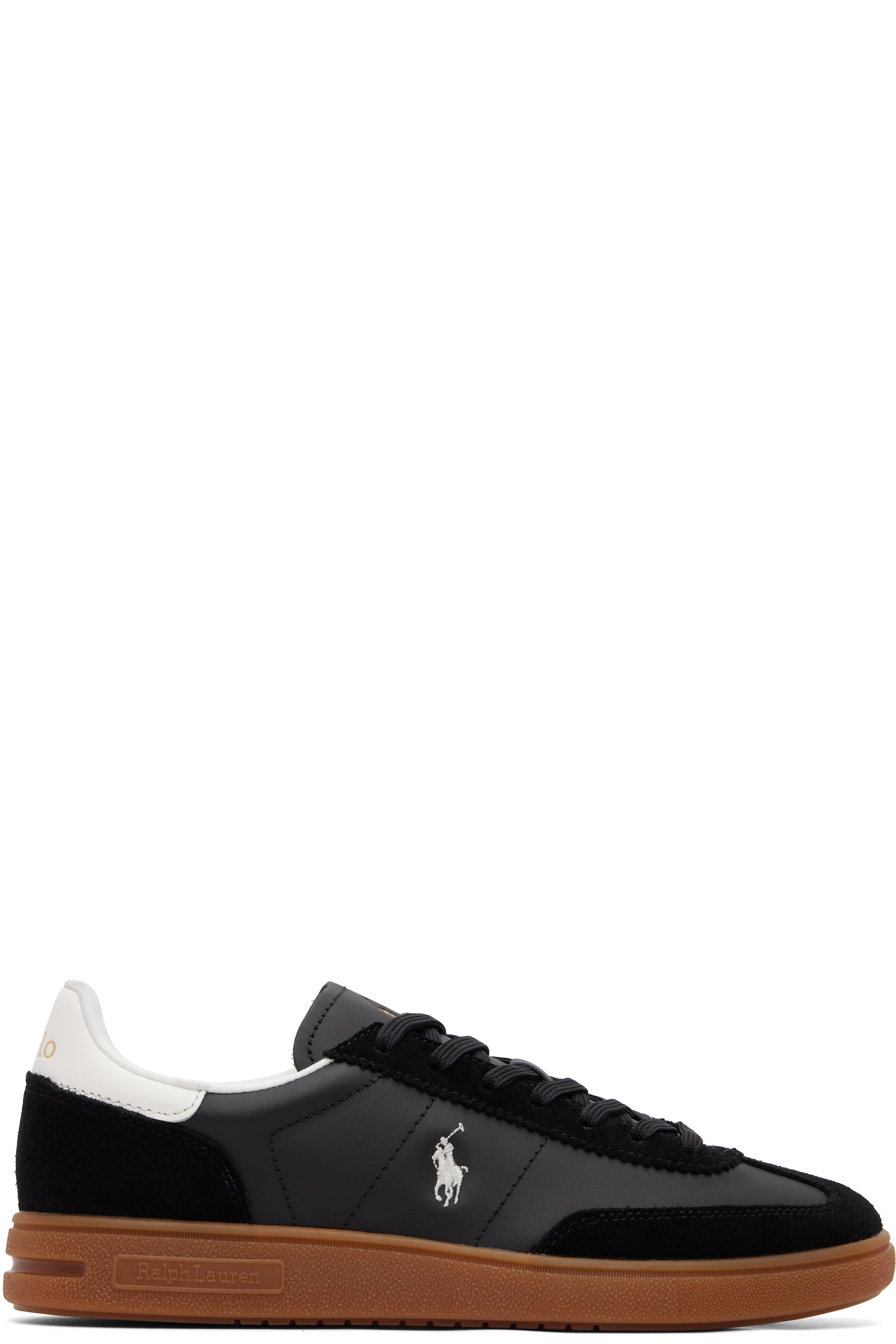 Polo Ralph Lauren - Black Bedford Leather-Suede Sneakers