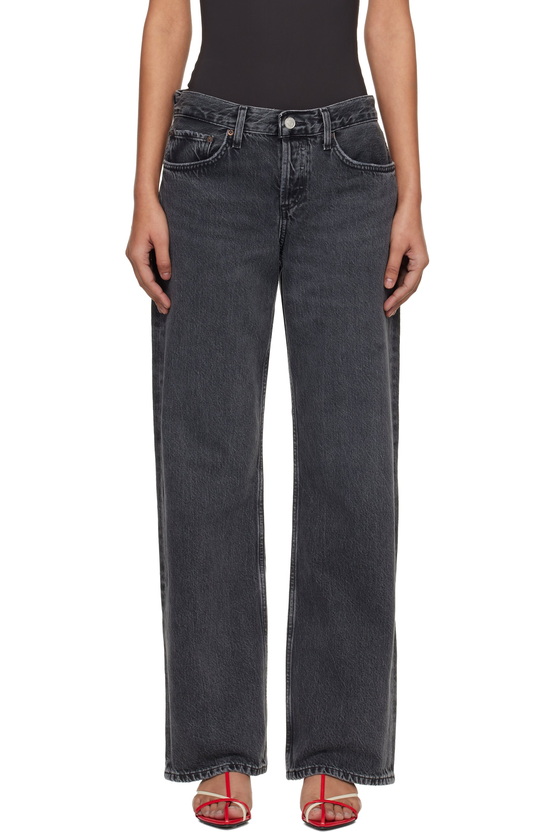 AGOLDE - Black Low Rise Loose Jeans