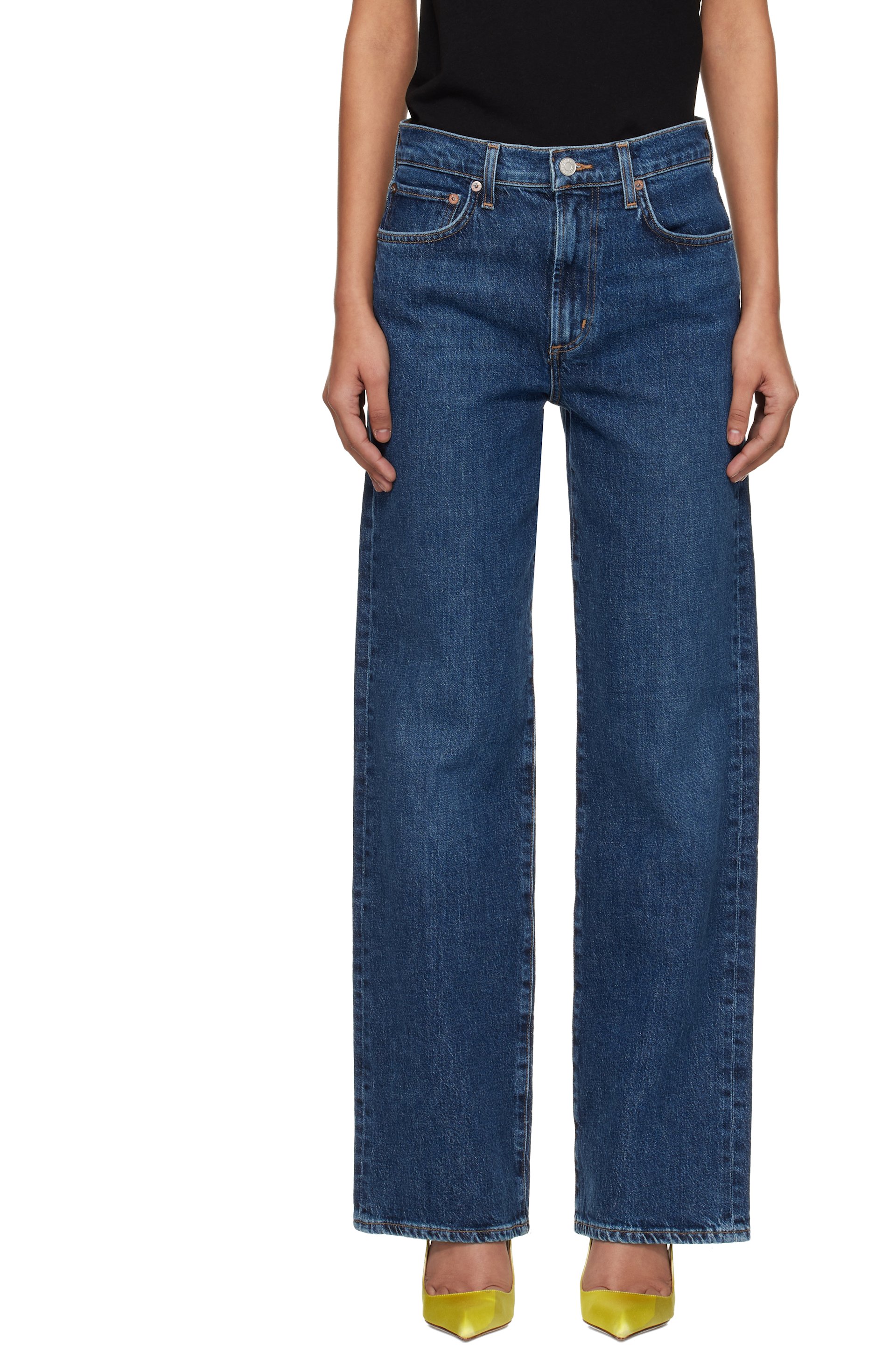 AGOLDE - Navy Harper Straight Jeans