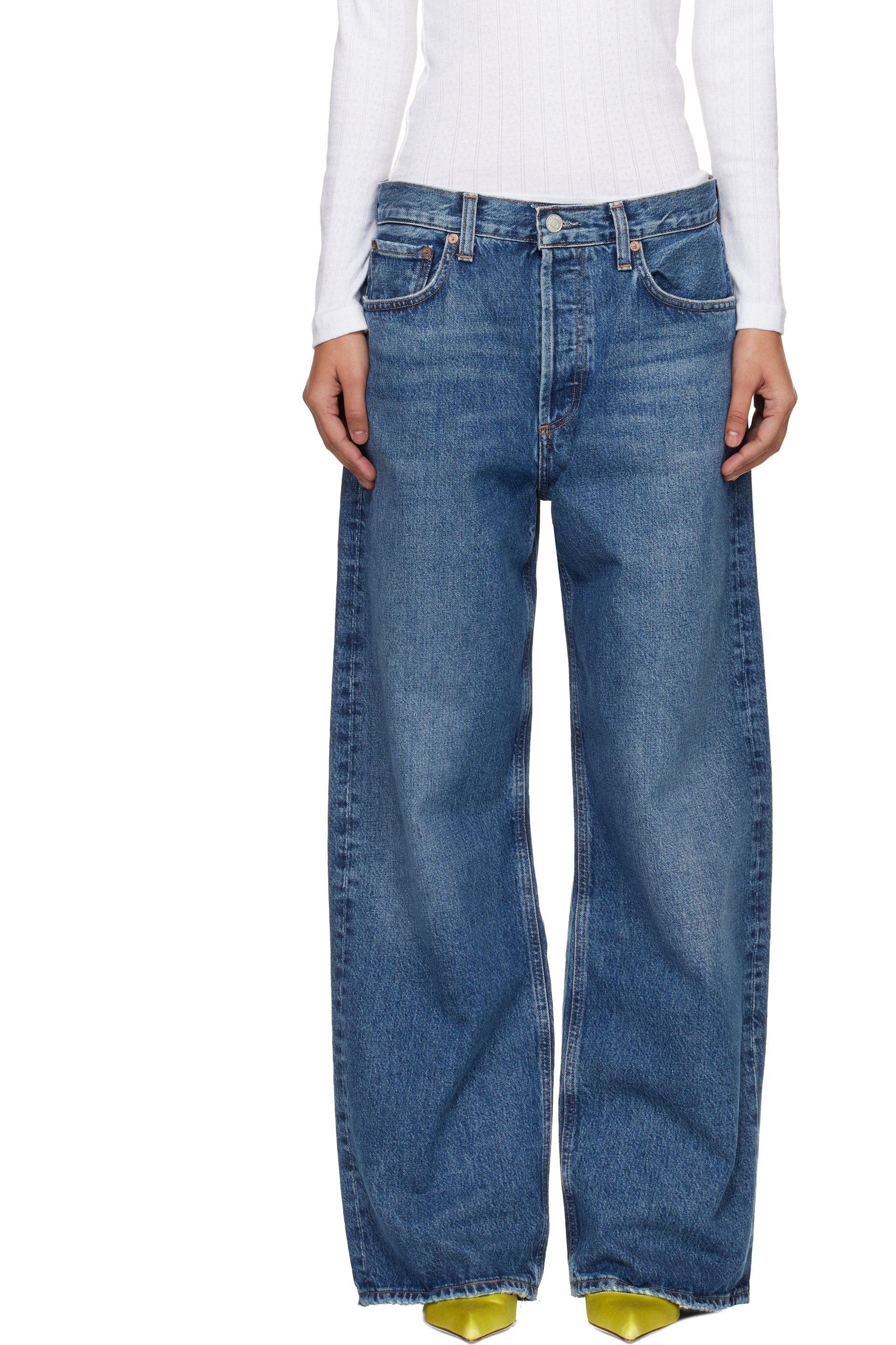 AGOLDE - Blue Low Slung Baggy Jeans