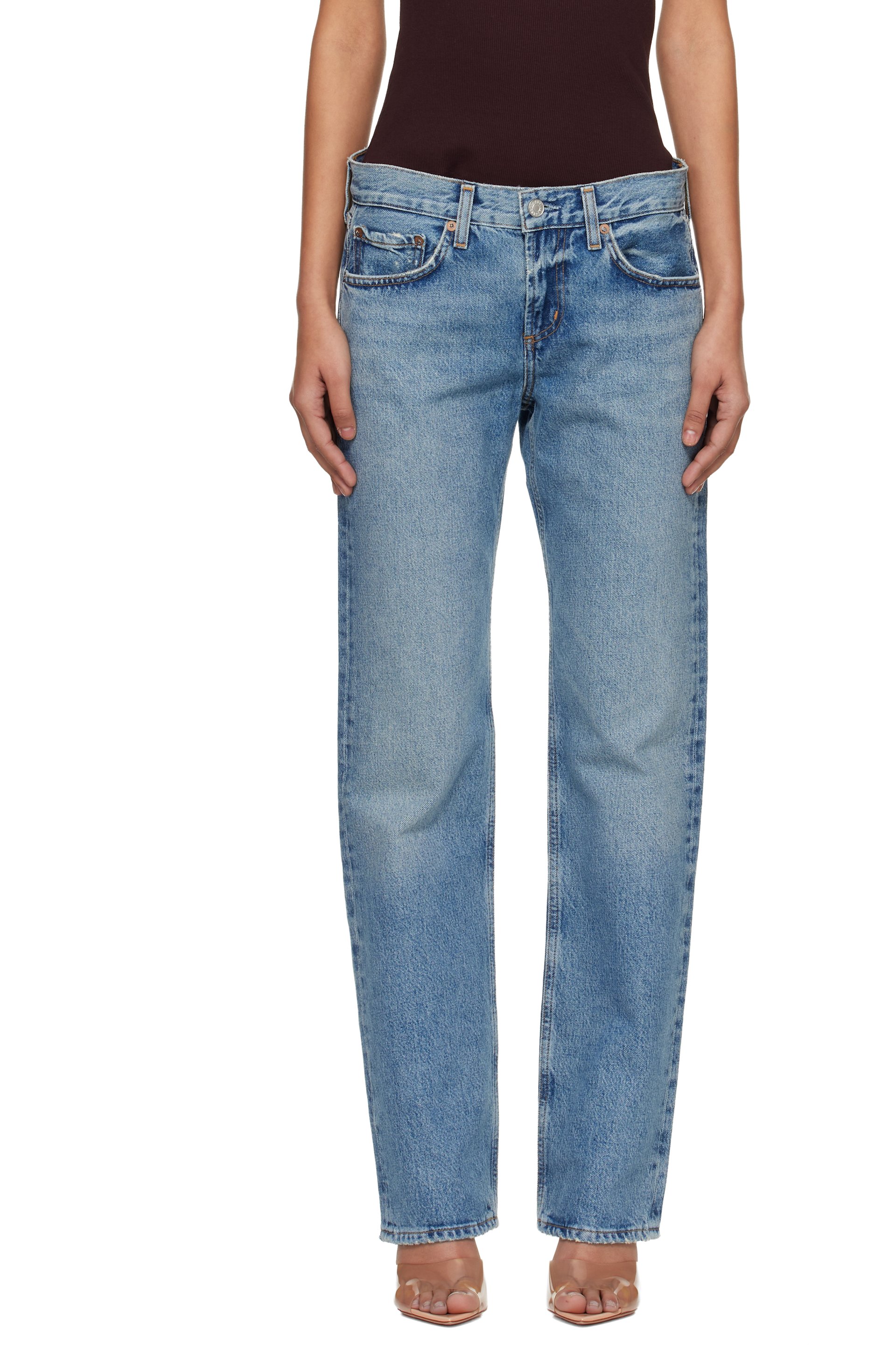 AGOLDE - Blue Low Rise Slim Jeans