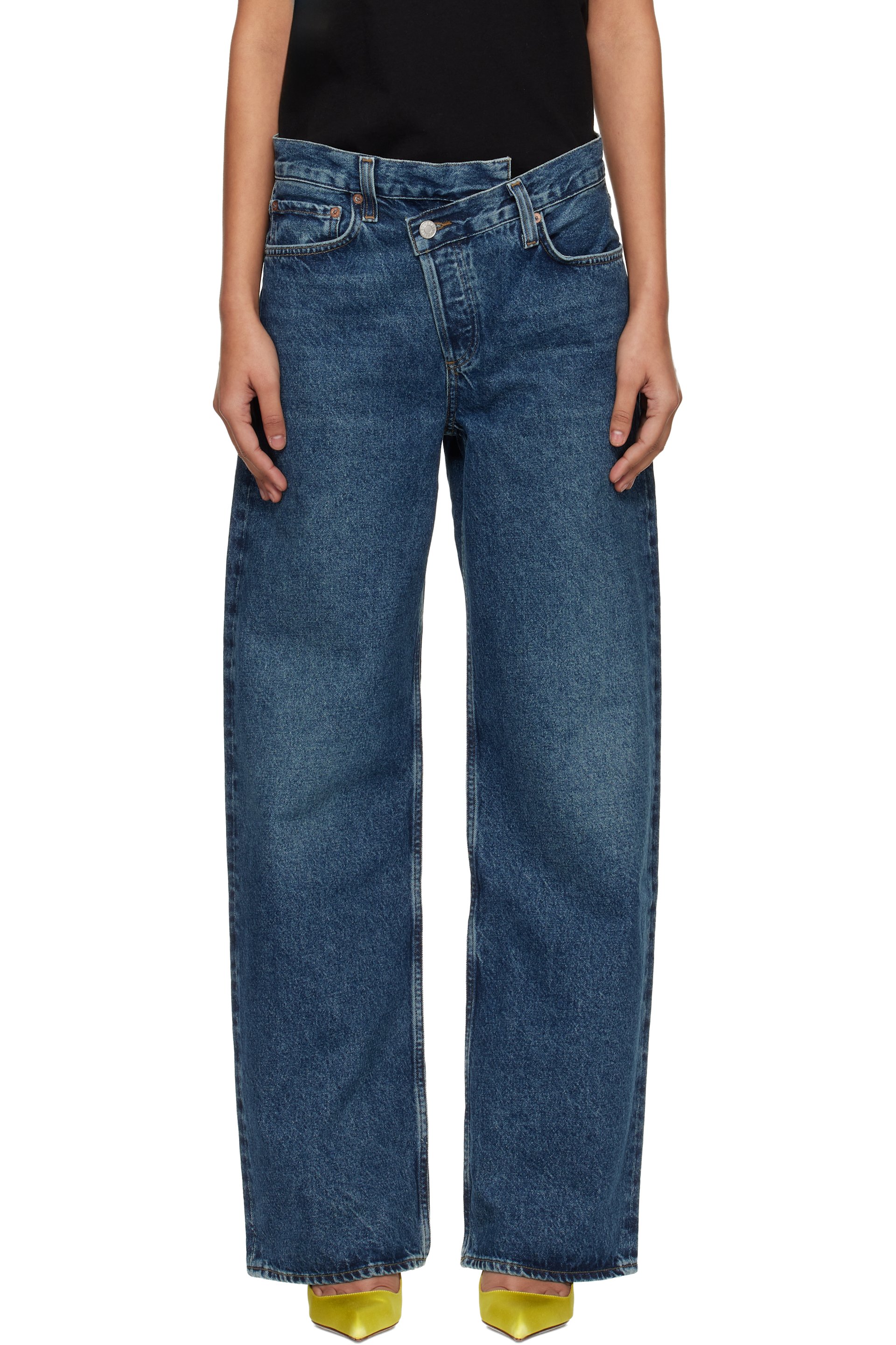 AGOLDE - Navy Arc Criss Cross Jeans
