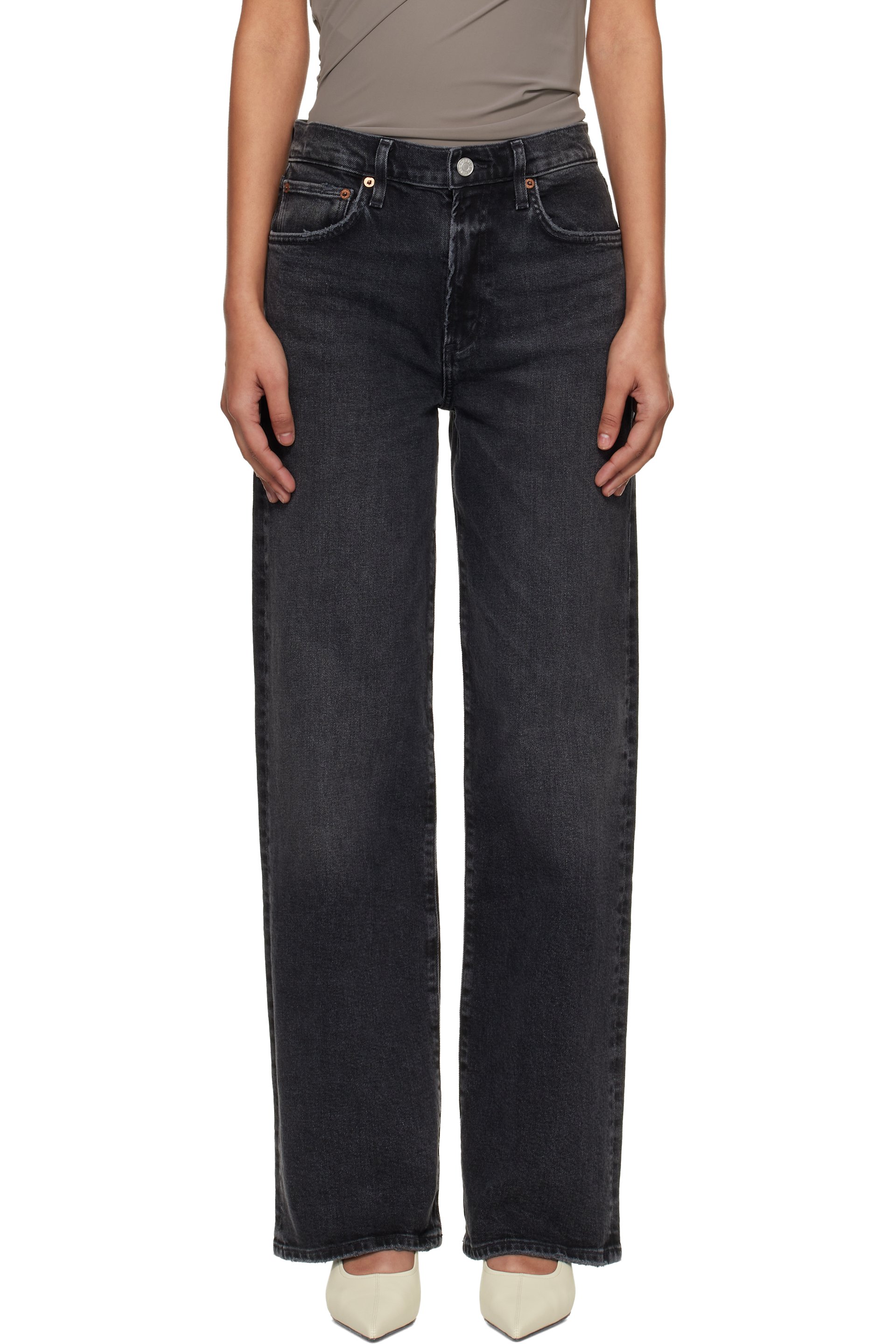 AGOLDE - Black Harper Straight Comfort Stretch Jeans