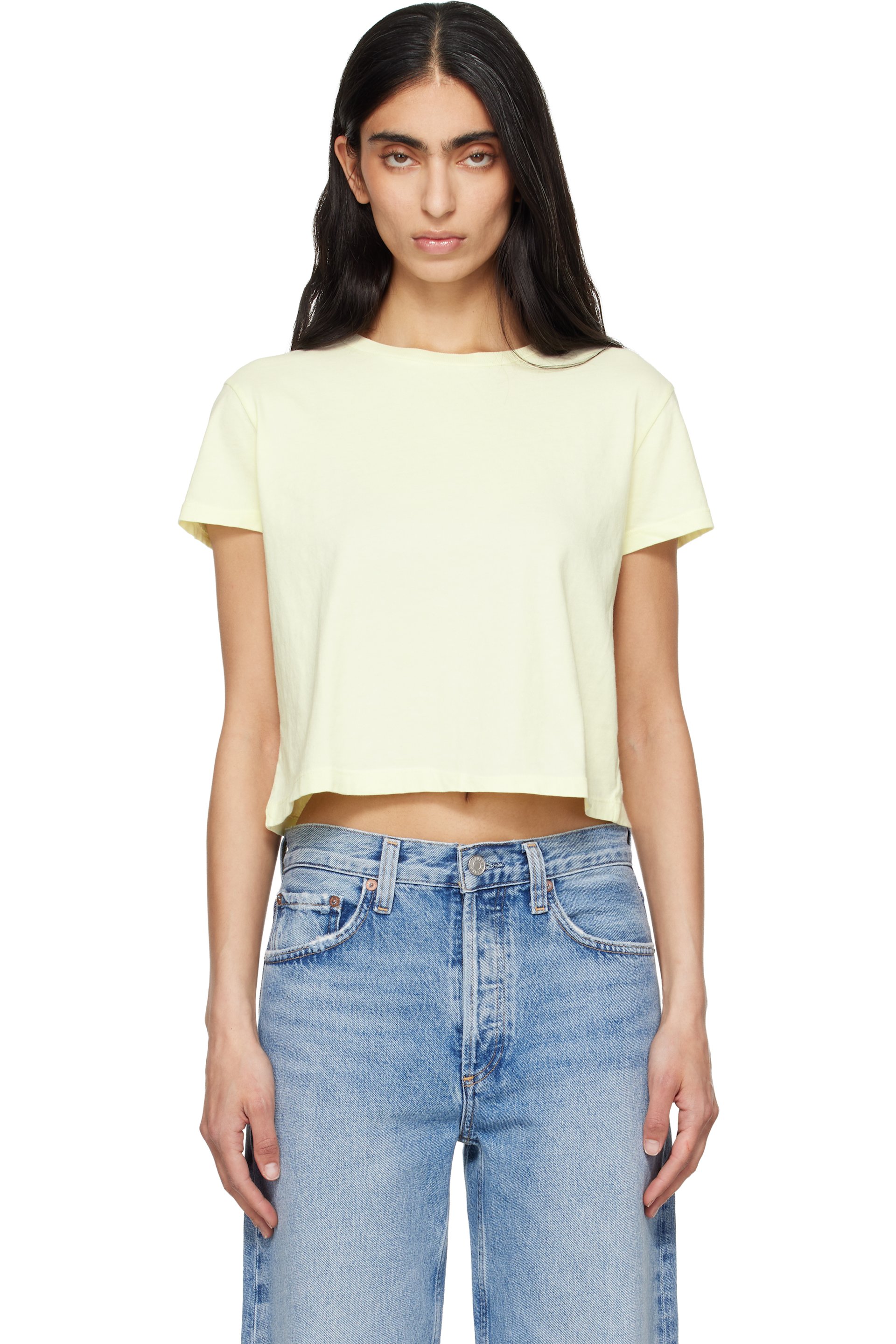 AGOLDE - T-shirt rétréci Adine jaune