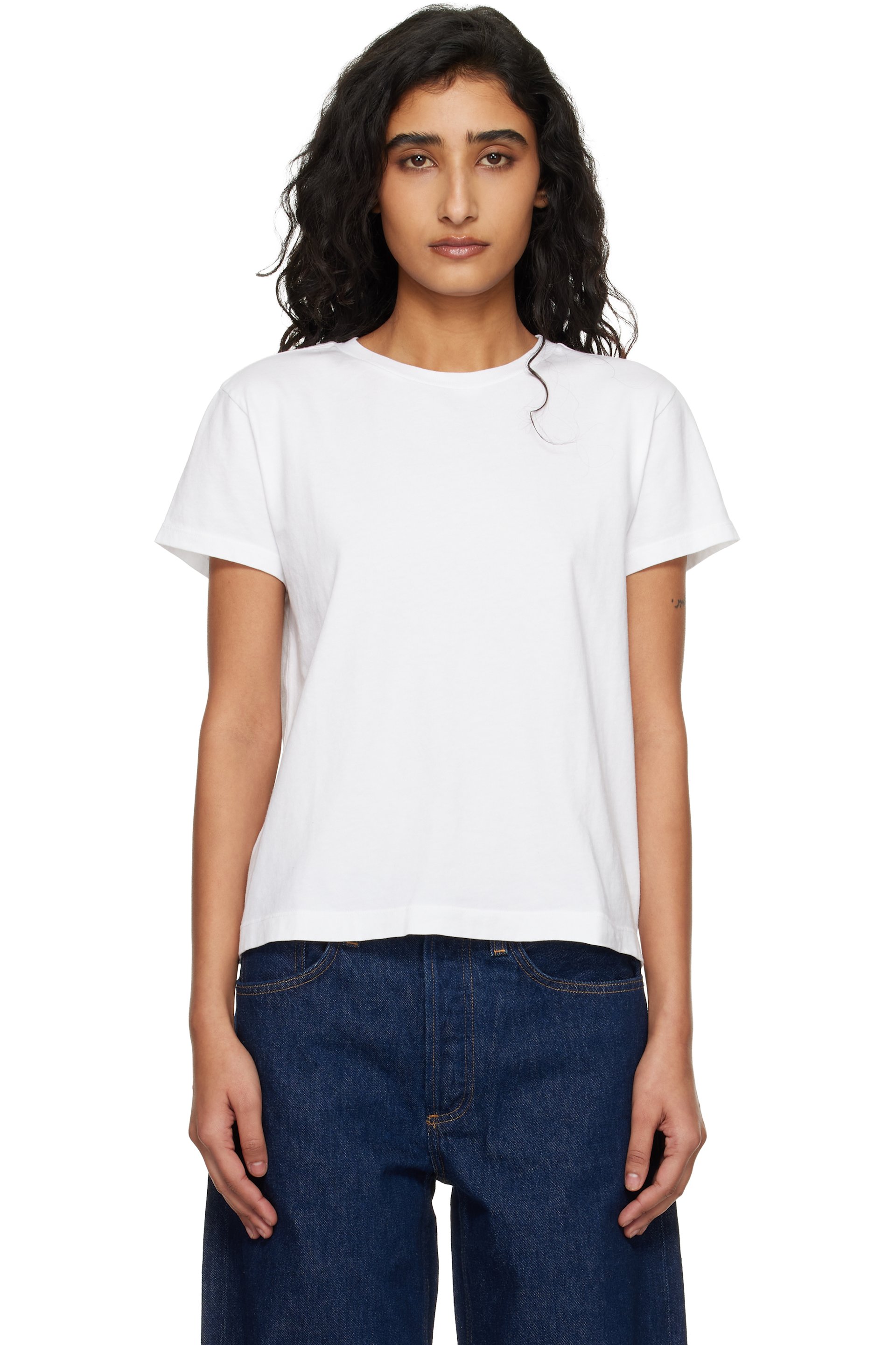 AGOLDE - T-shirt long Adine blanc