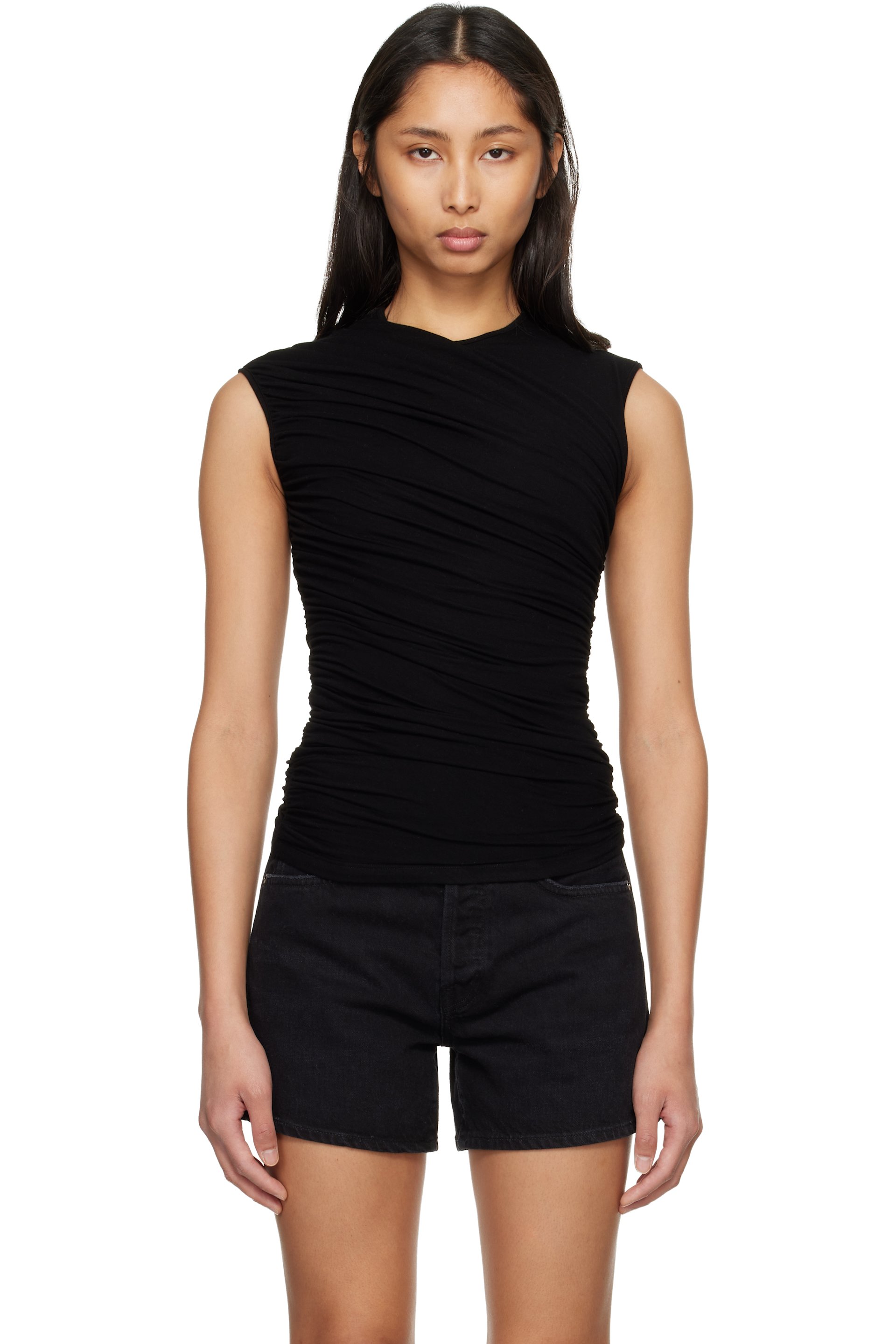 AGOLDE - Black Ester Twist Tank Top