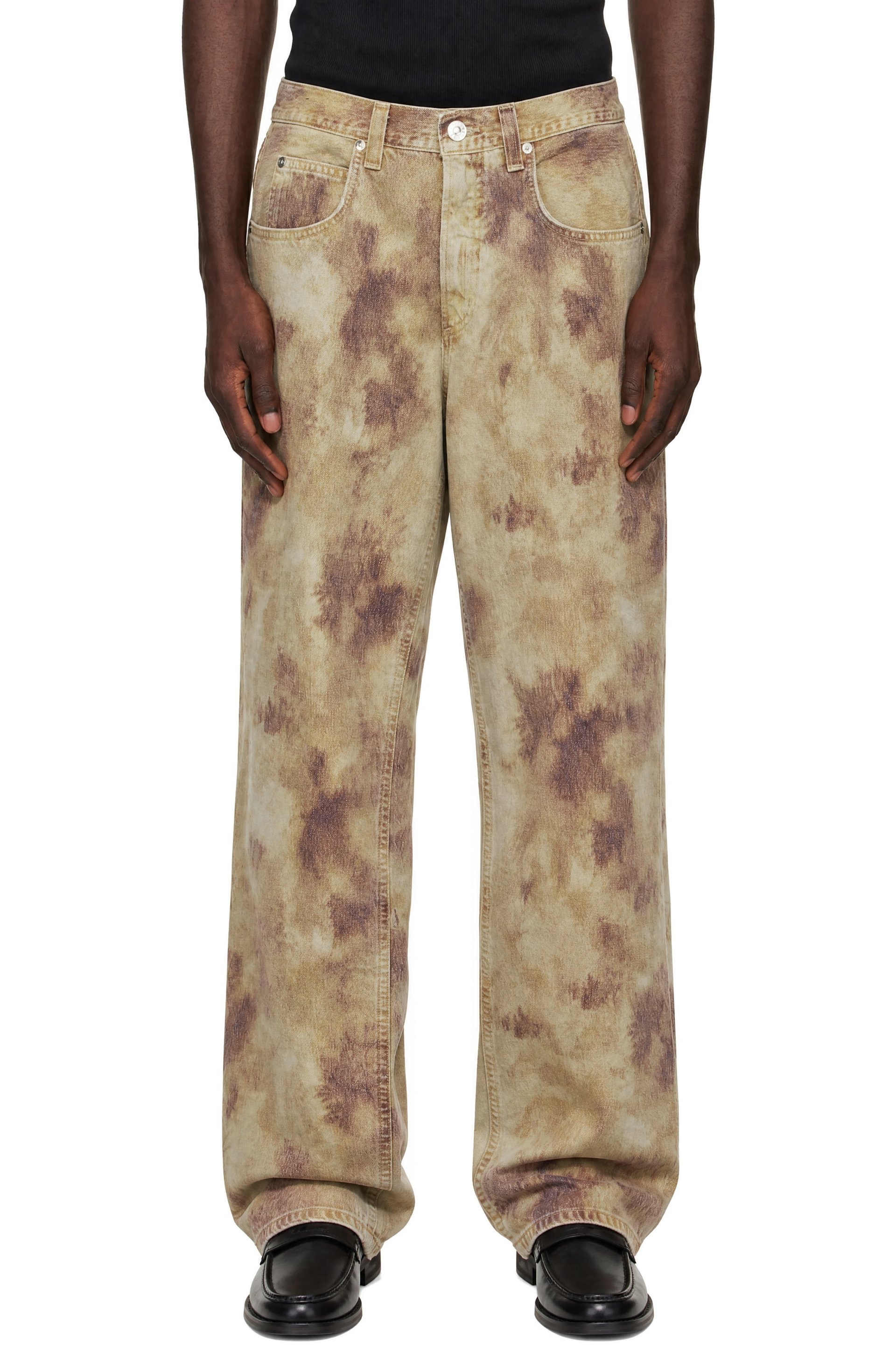 AGOLDE - Beige & Red Fusion Jeans