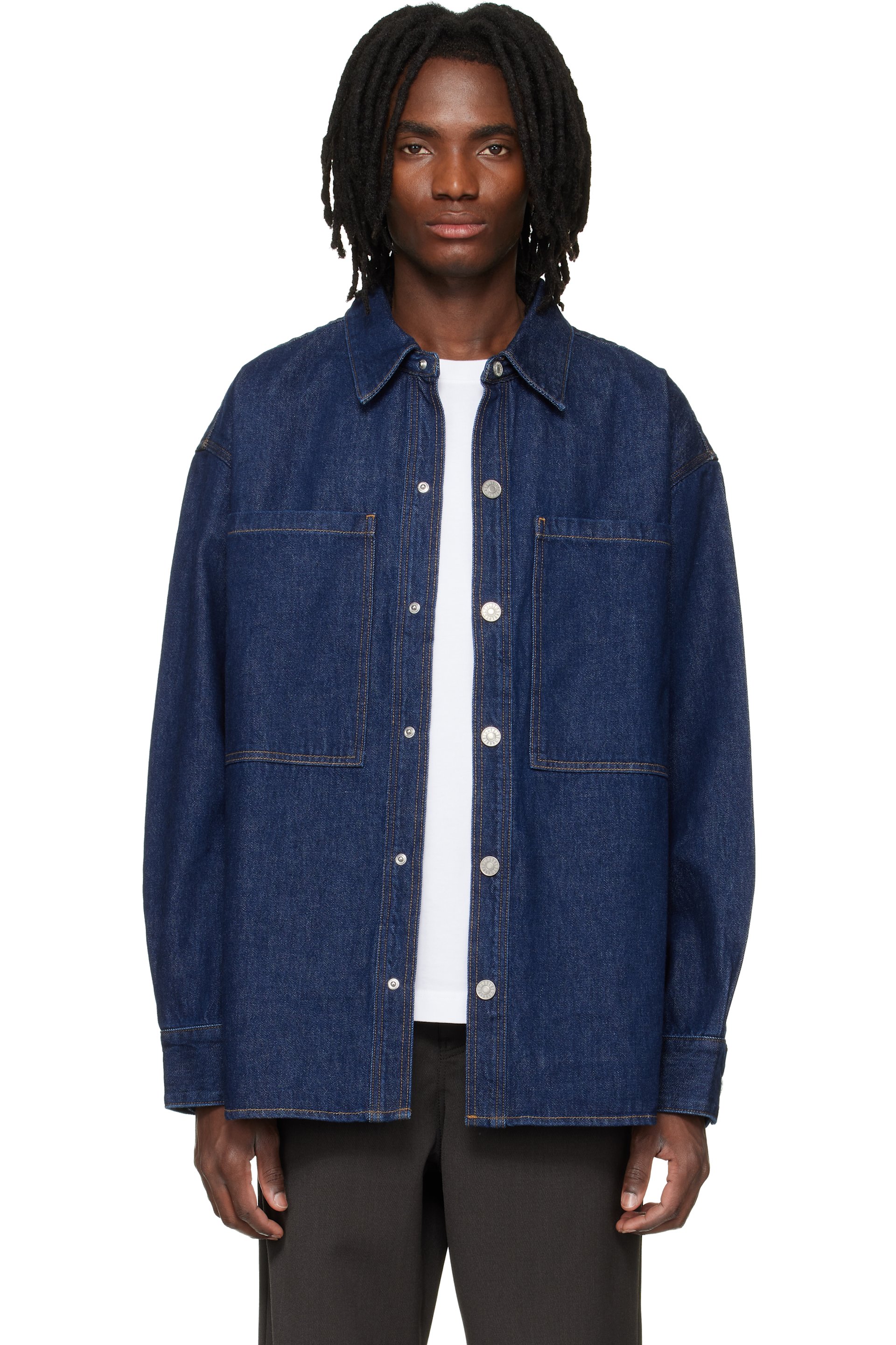 AGOLDE - Navy Atticus Denim Shirt
