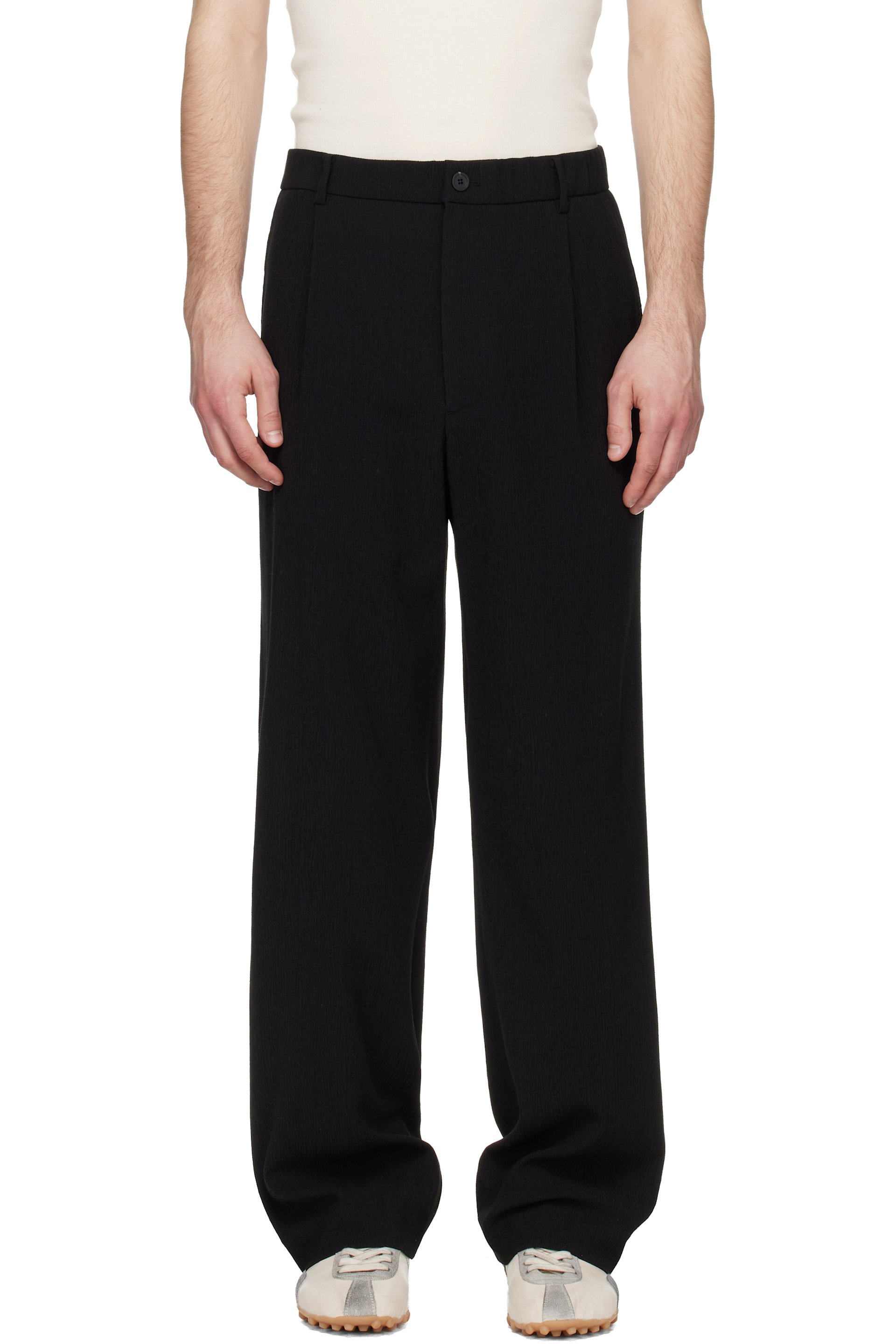 Solid Homme - Black Pleated Trousers