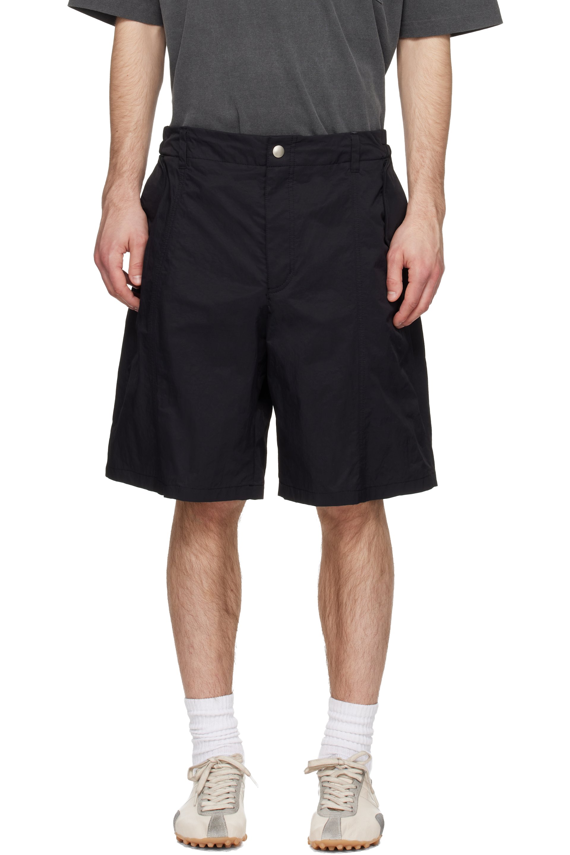 Solid Homme - Short noir en nylon