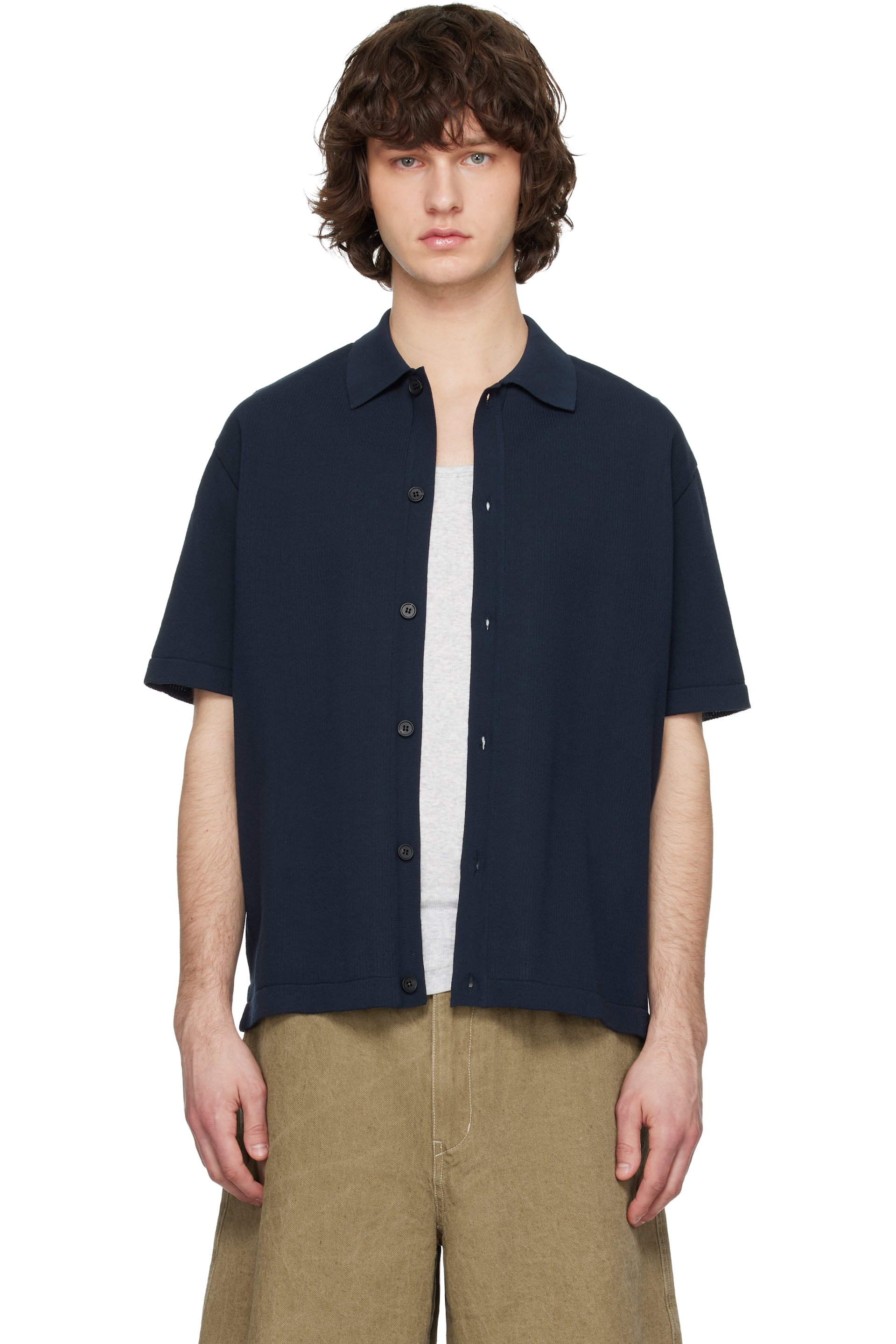 Solid Homme - Navy Cotton Polo