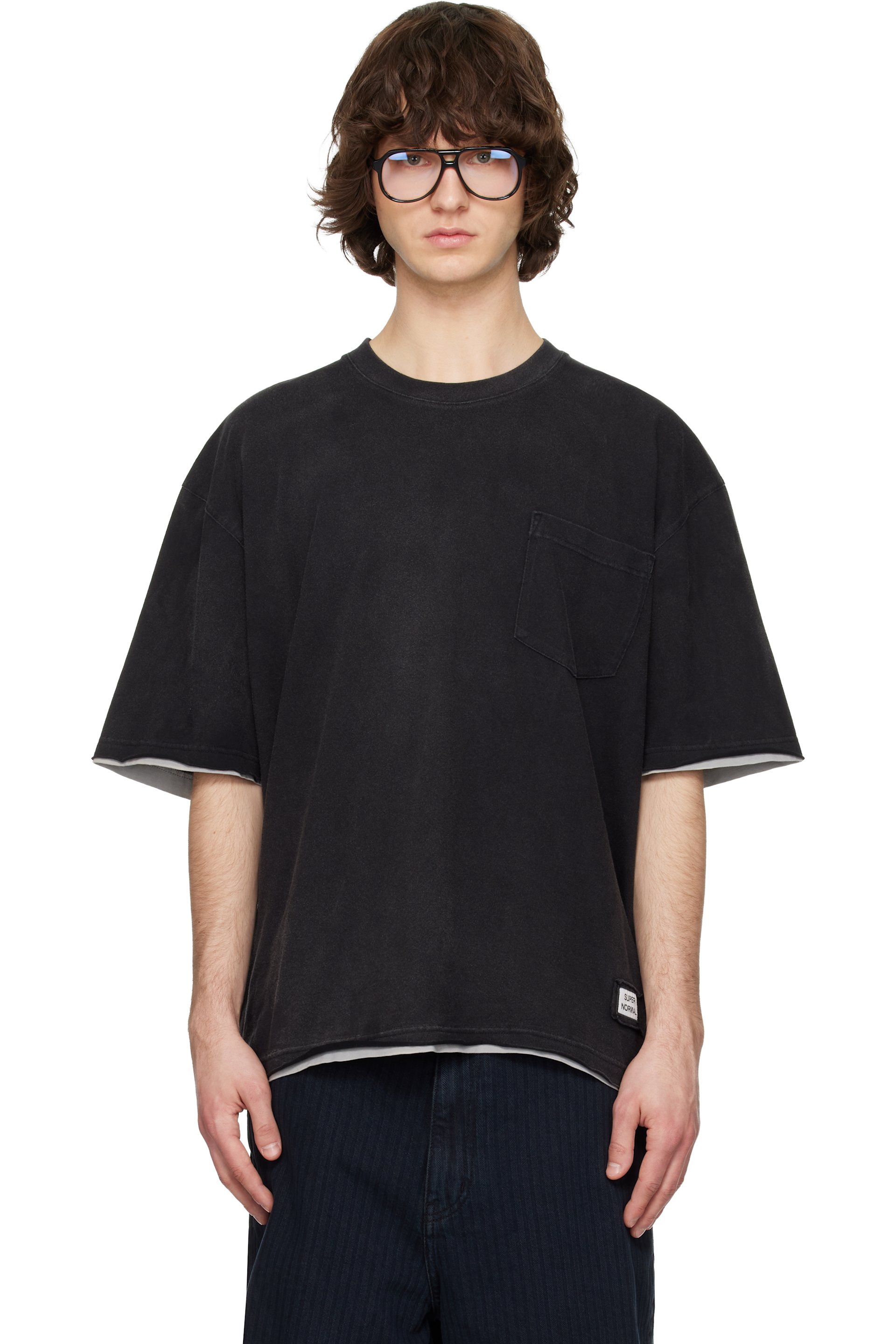 Solid Homme - Gray Layered Short-Sleeve T-shirt