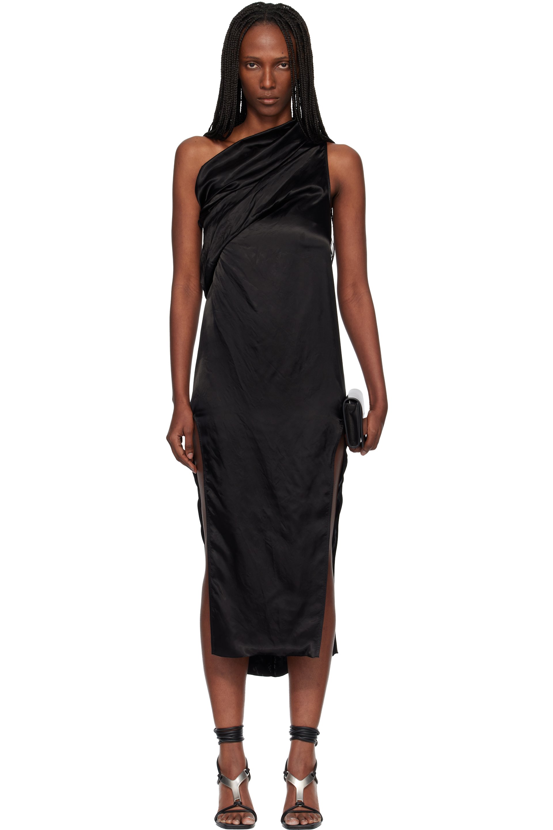 Rick Owens - Robe midi Athena Arrowhead noire - Temple