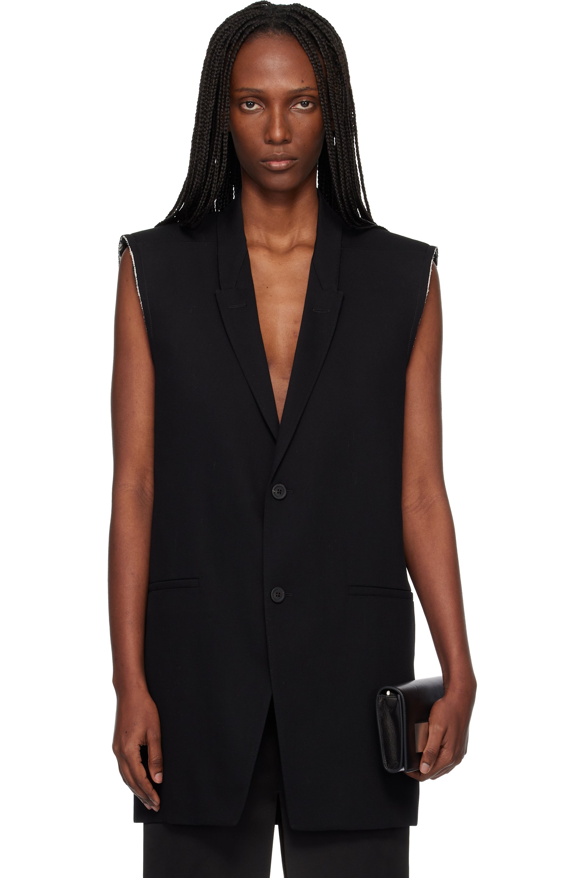Rick Owens - Veston sans manches Concordian noir - Temple