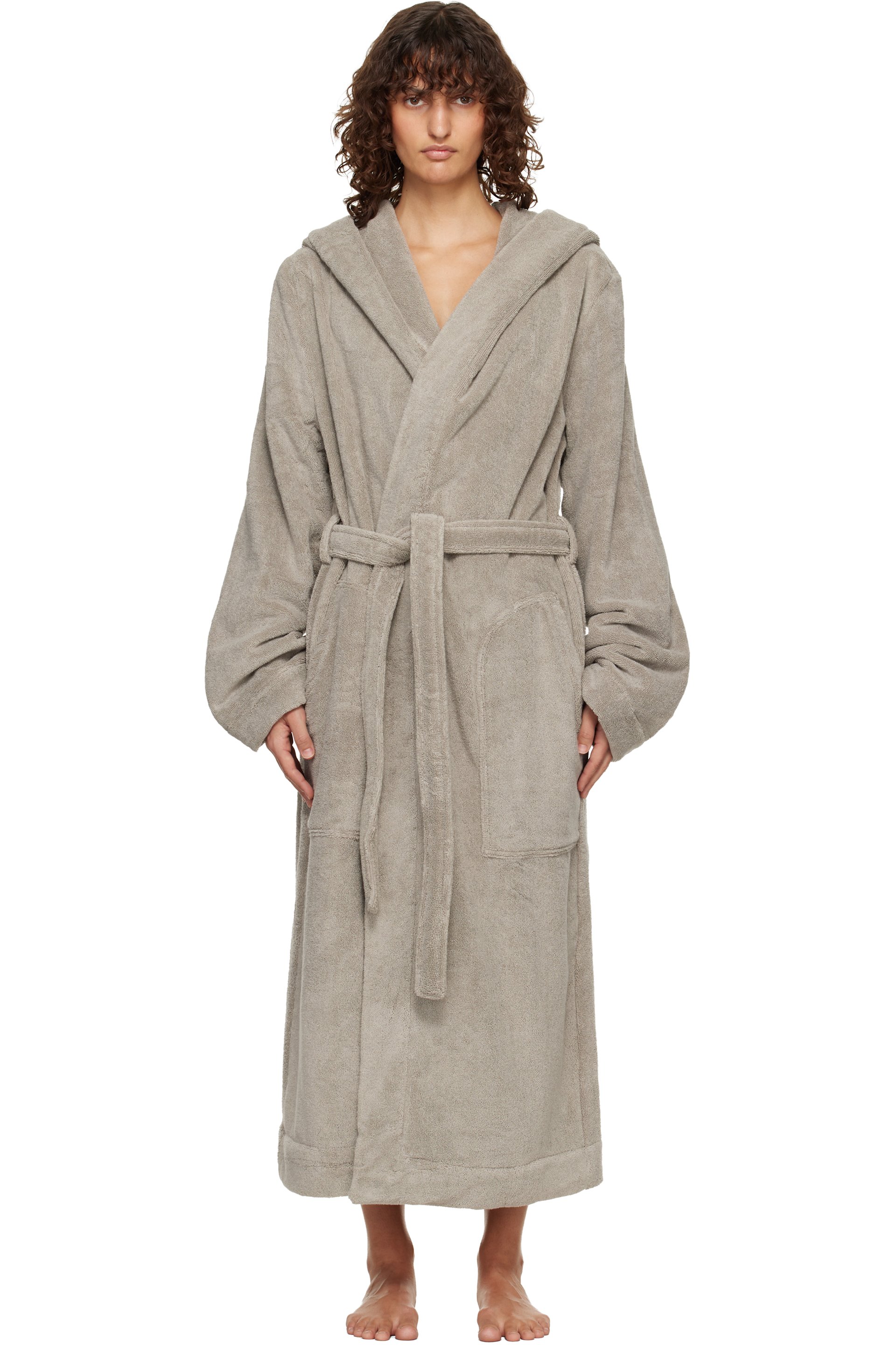 Rick Owens - Sortie-de-bain blanc cassé à logo de pentagramme - Temple