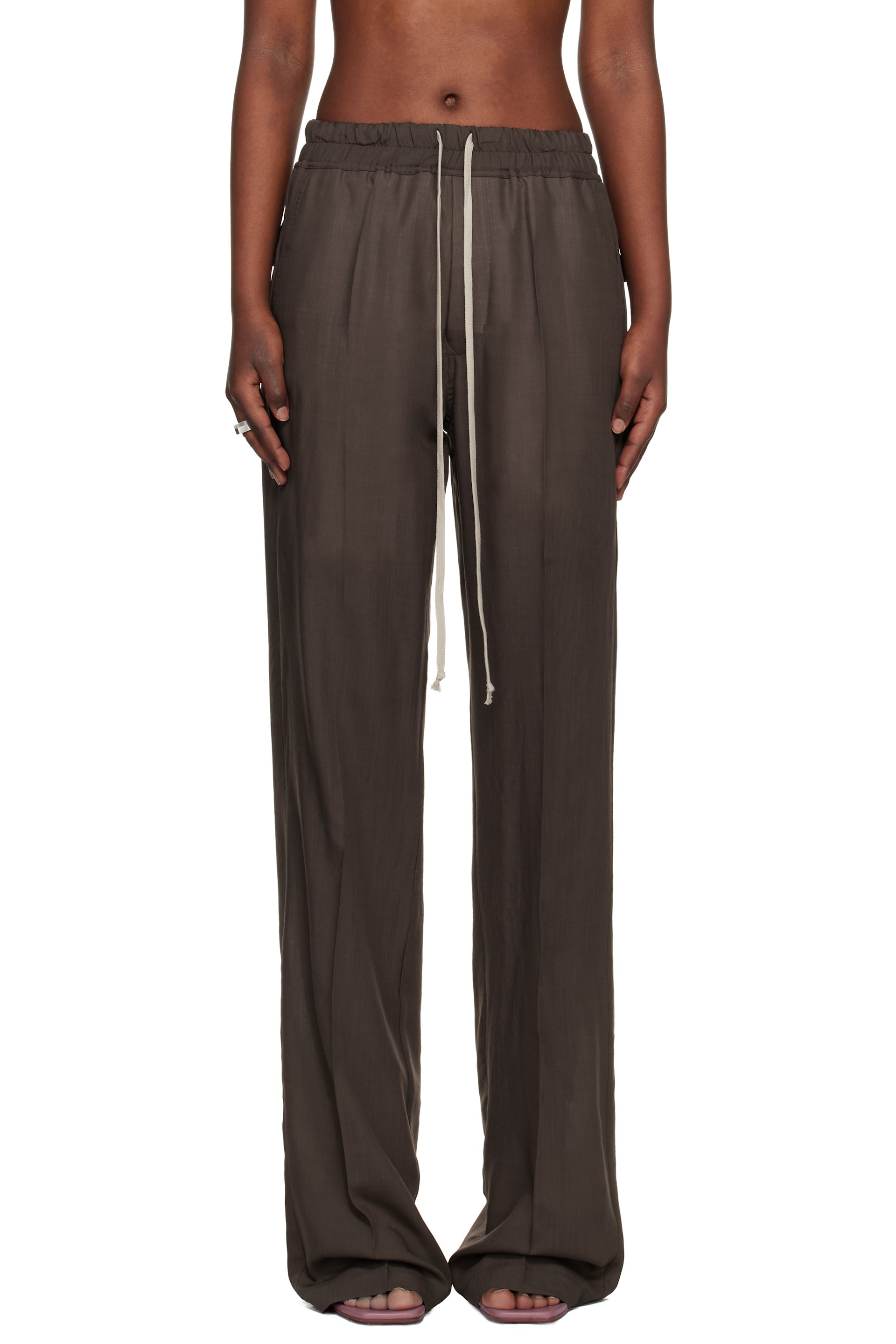 Rick Owens - Brown Temple Dietrich Drawstring Lounge Pants