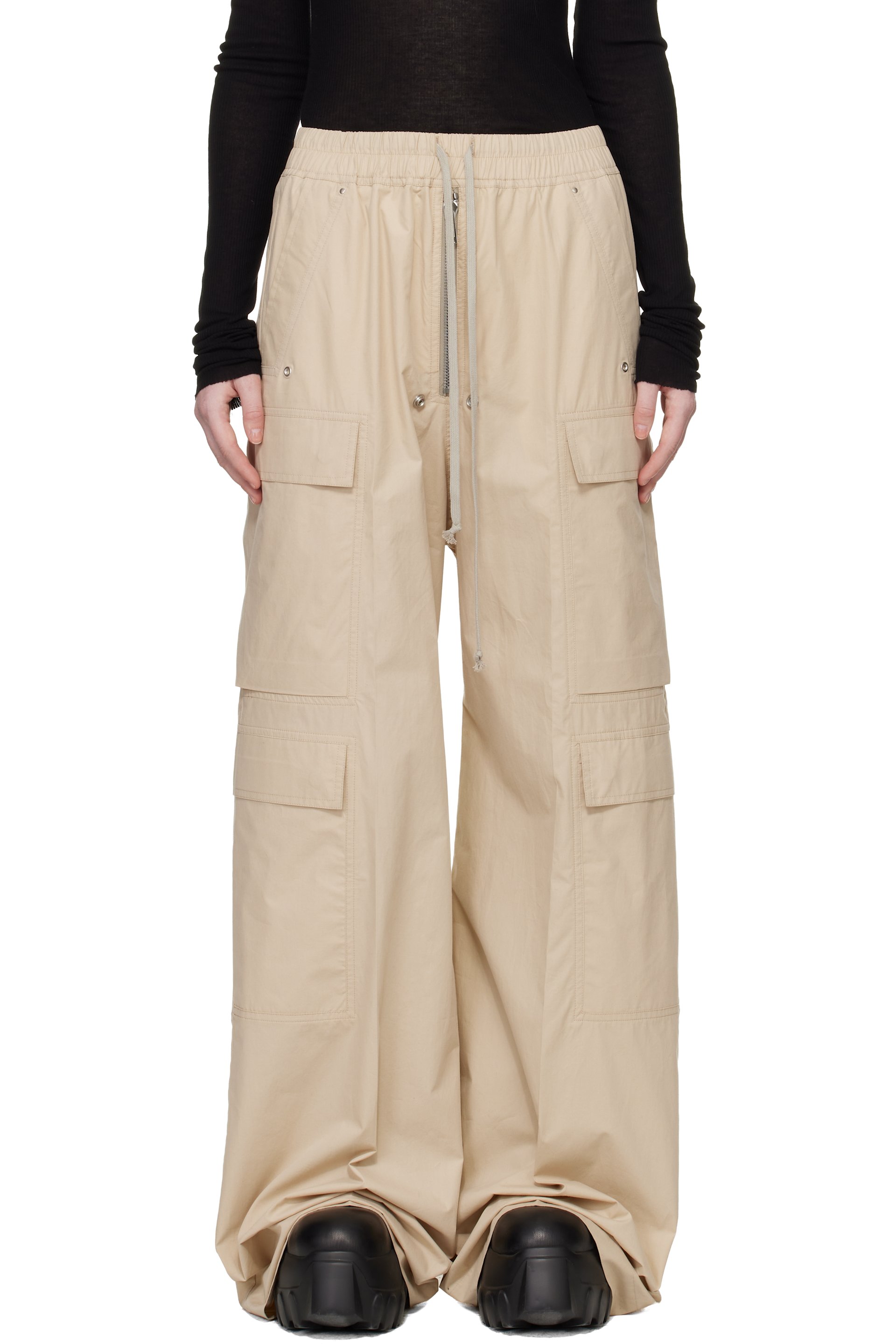 Rick Owens - Beige Temple Cargobelas Cargo Pants