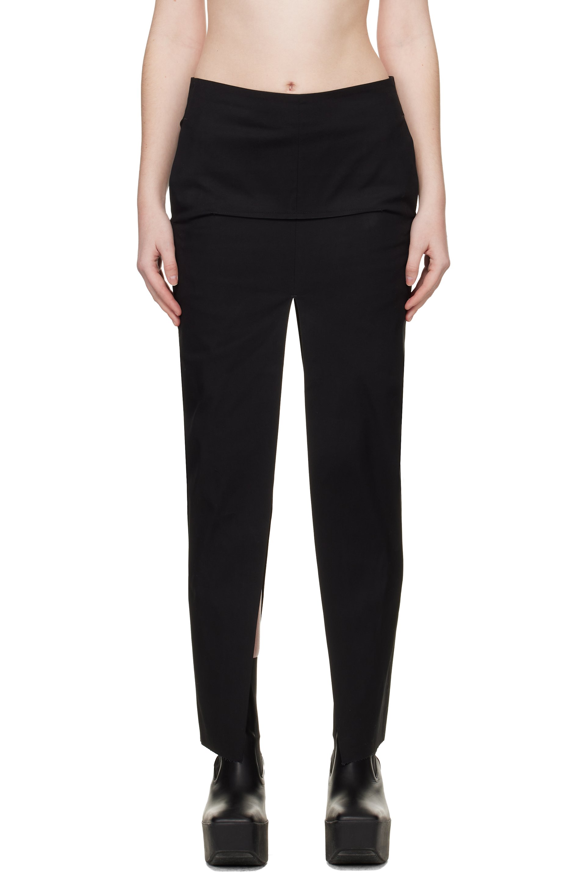Rick Owens - Jupe midi noire à fentes - Temple