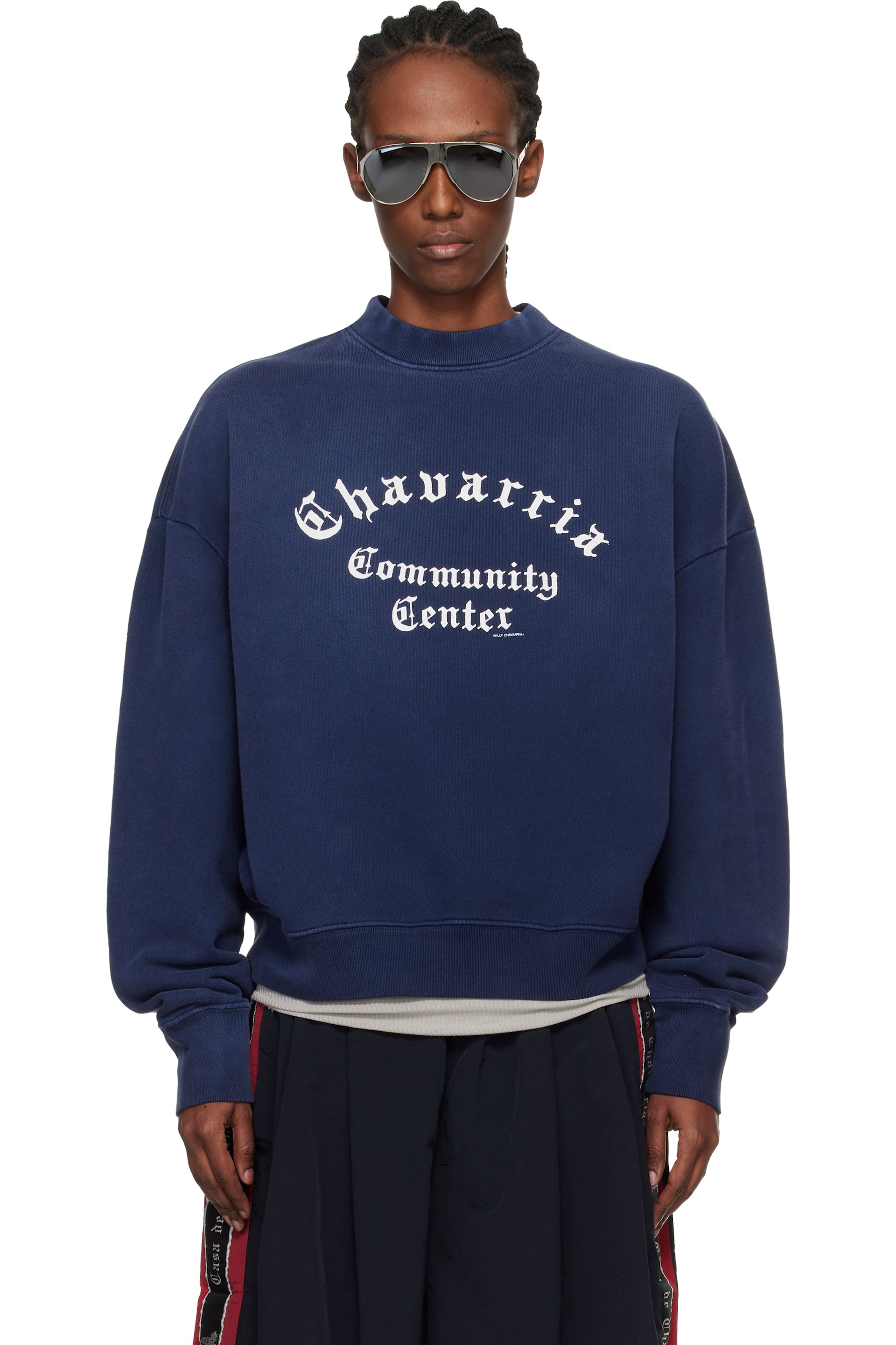 WILLY CHAVARRIA - ネイビー 'Chavarria Community Center' Standard スウェットシャツ