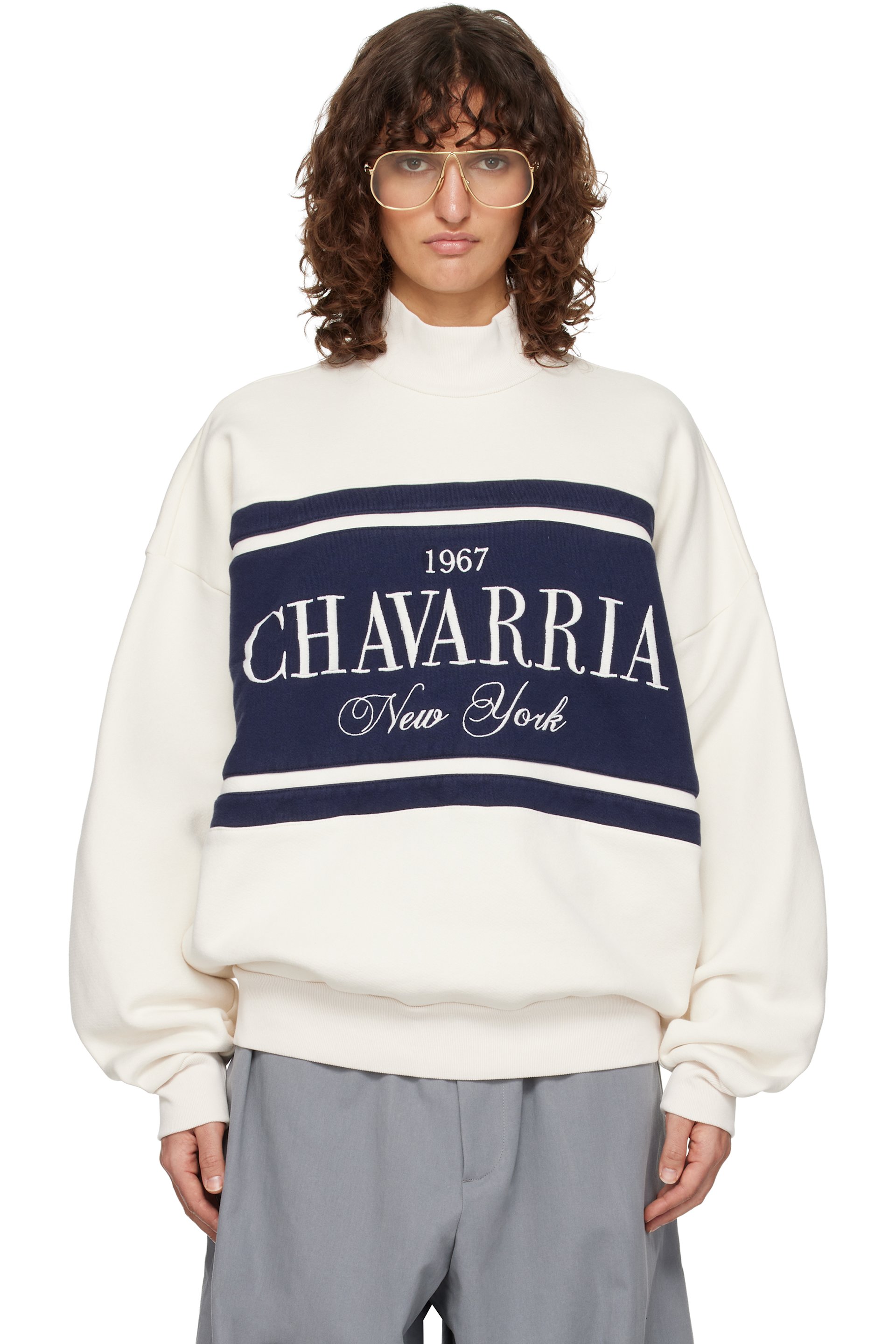 WILLY CHAVARRIA - オフホワイト 'Chavarria' Stripe Gilroy スウェットシャツ