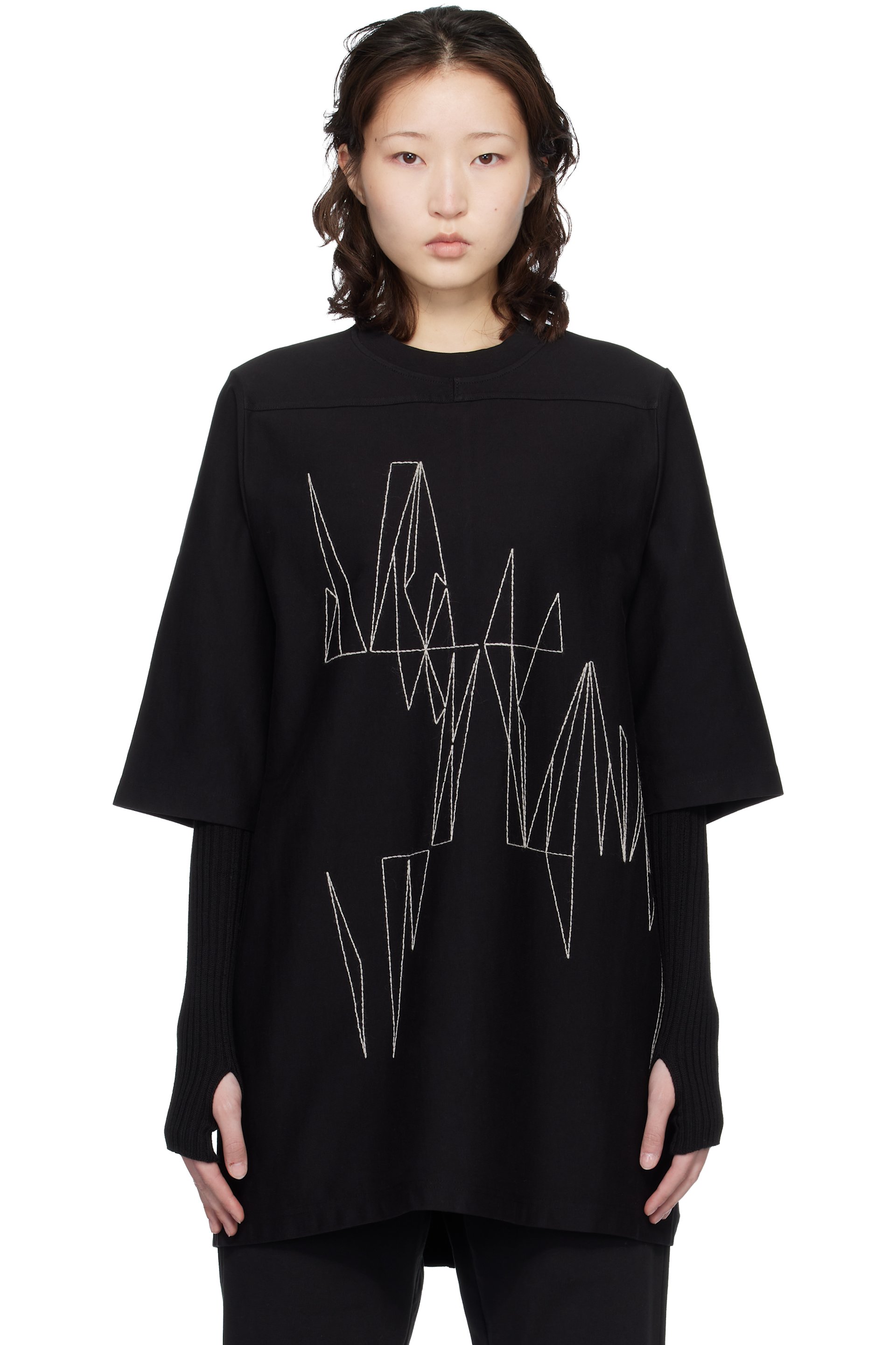 Rick Owens - T-shirt à manches courtes surdimensionné noir - Moncler + Rick Owens