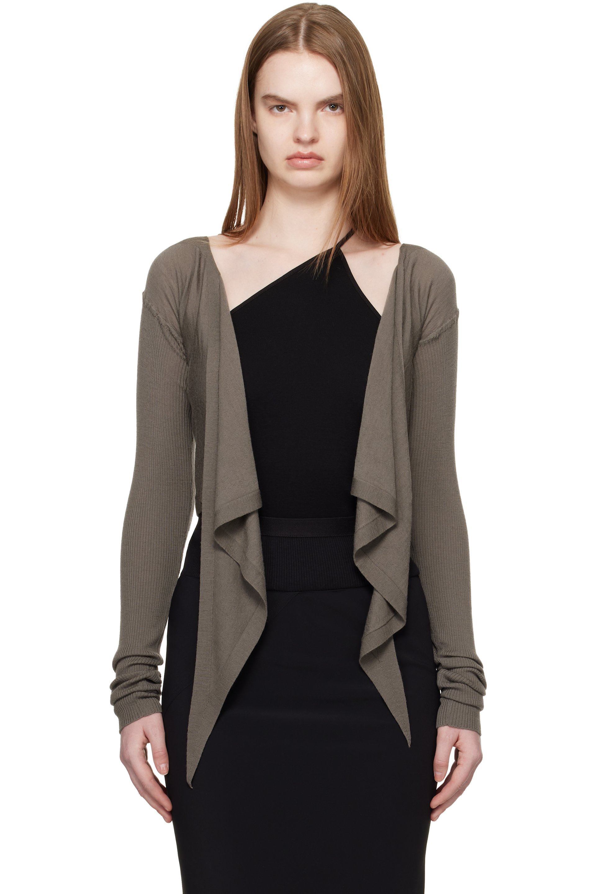Rick Owens - Haut cache-cœur écourté gris - Temple