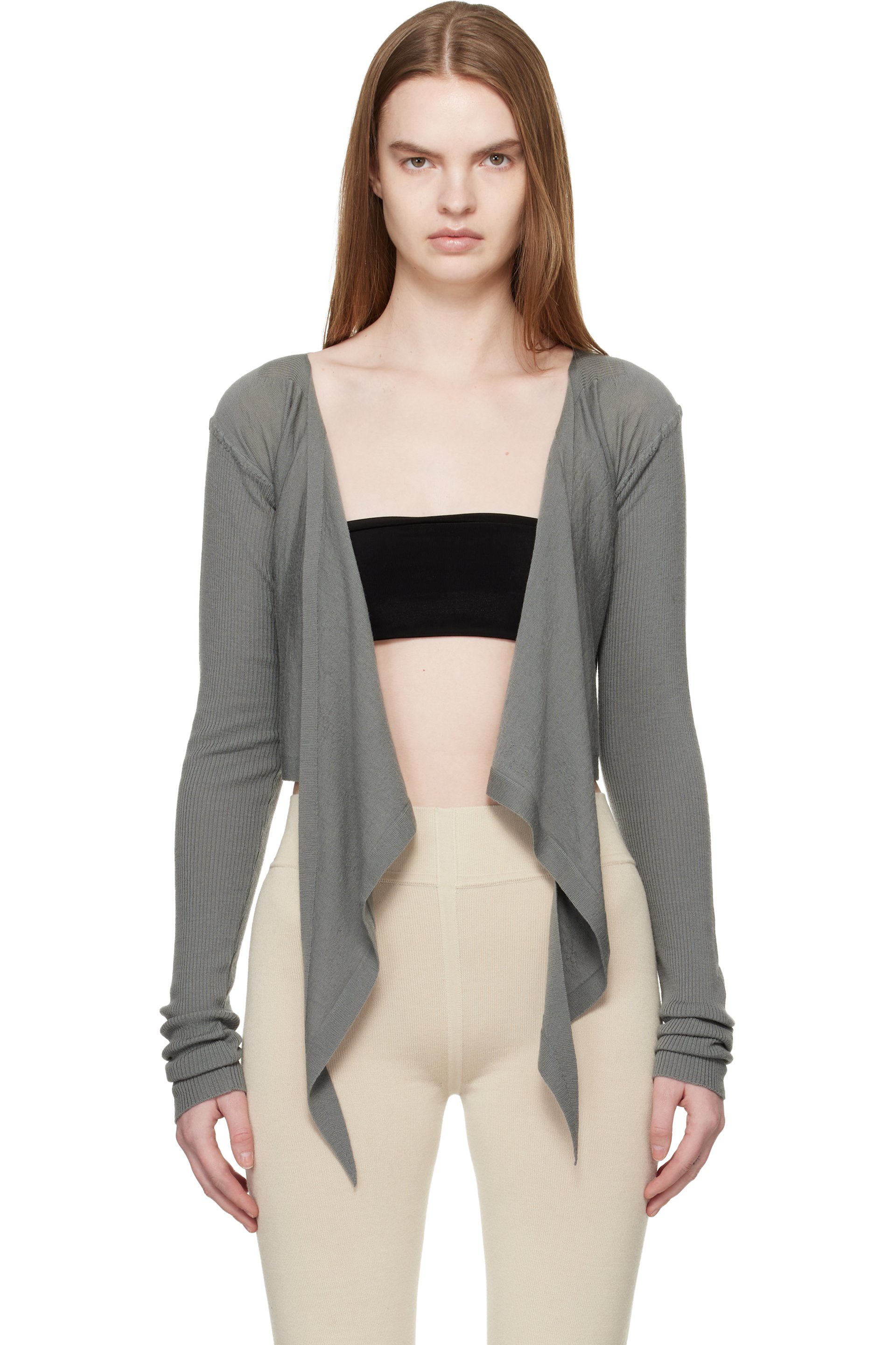 Rick Owens - Haut cache-cœur écourté kaki - Temple