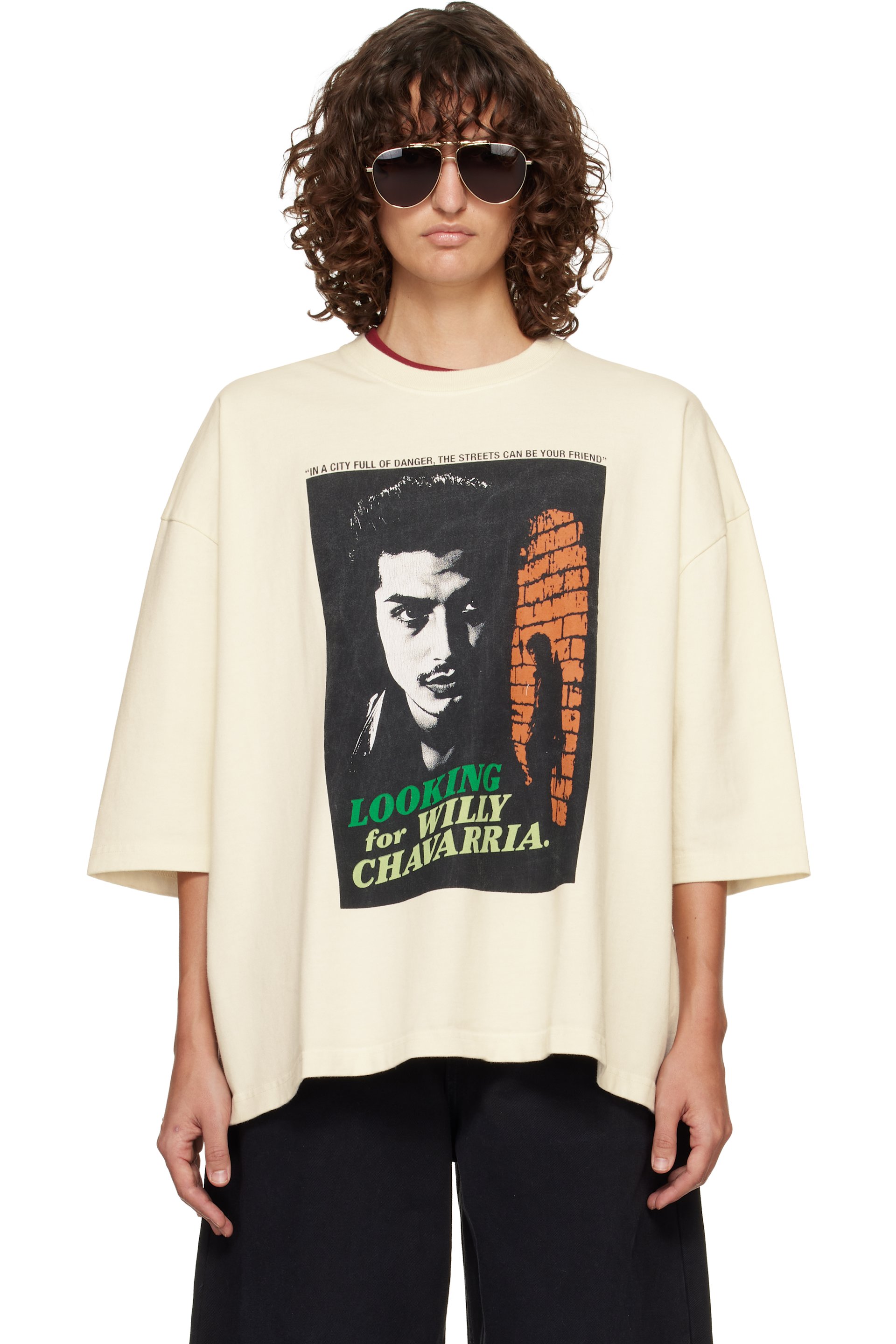 WILLY CHAVARRIA - オフホワイト 'Looking For Willy' Northsider Tシャツ