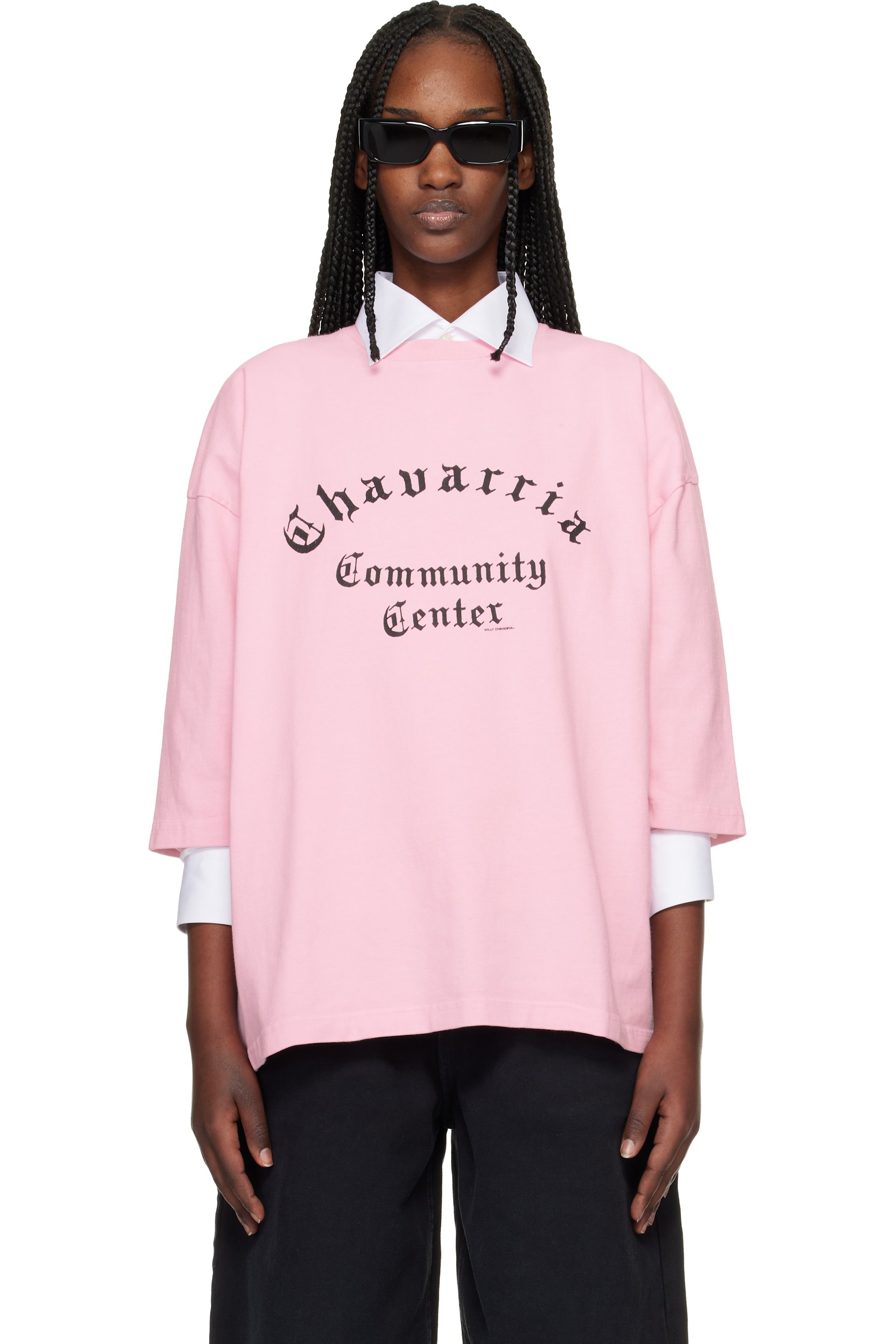 WILLY CHAVARRIA - ピンク  'Chavarria Community Center' Buffalo Tシャツ