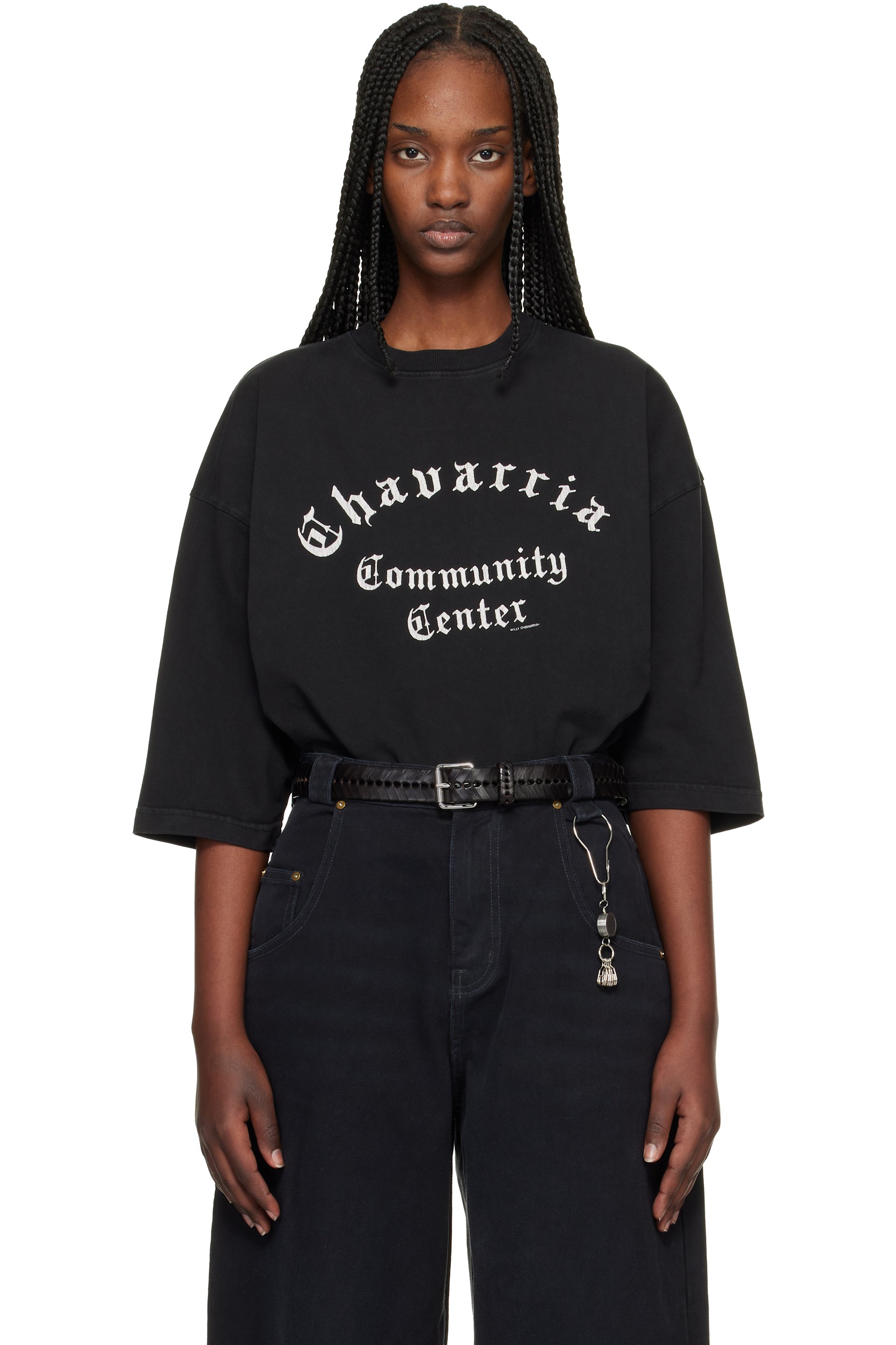 WILLY CHAVARRIA - ブラック 'Chavarria Community Center' Buffalo Tシャツ