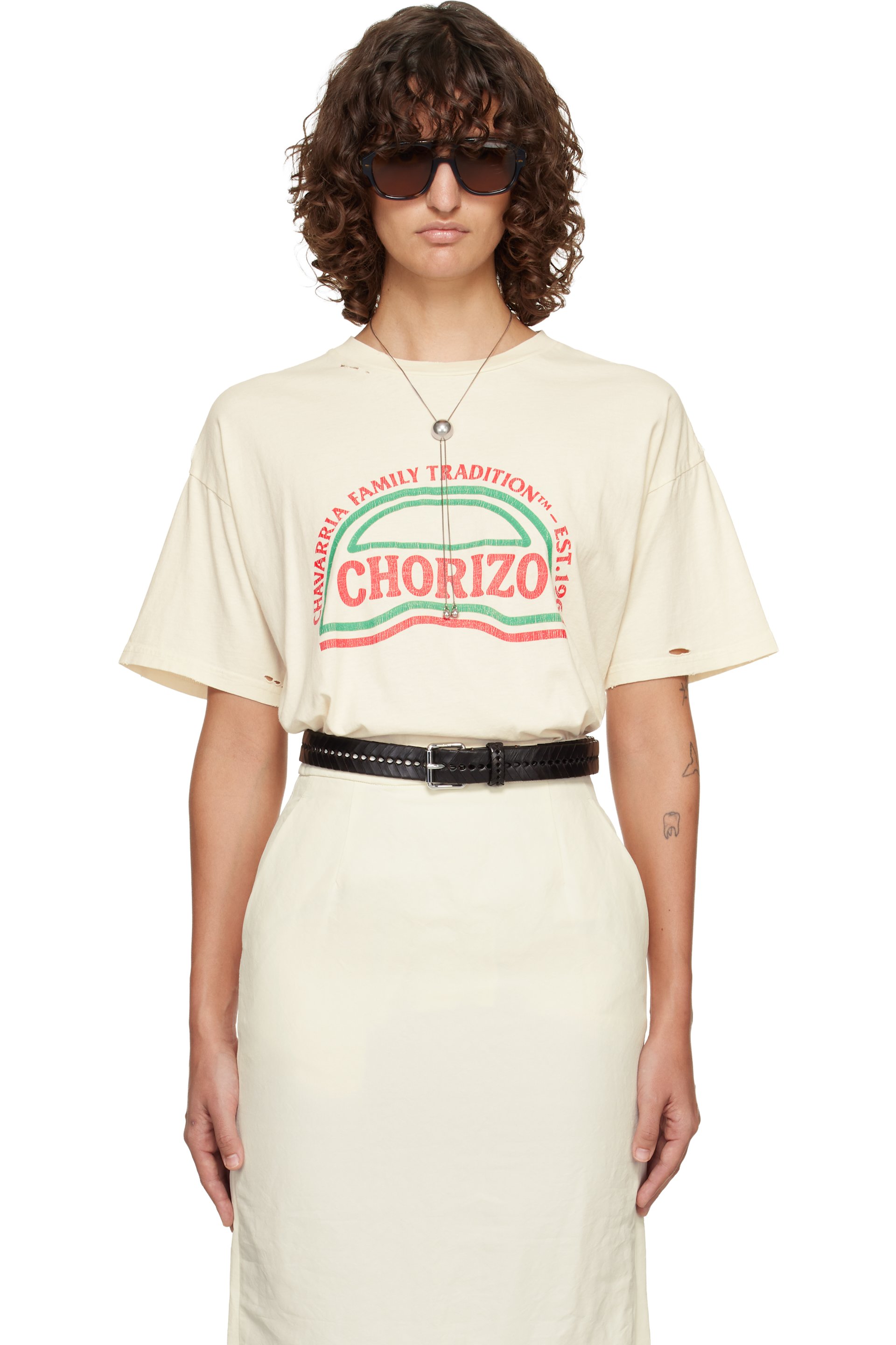 WILLY CHAVARRIA - オフホワイト 'Chorizo' Easy Tシャツ