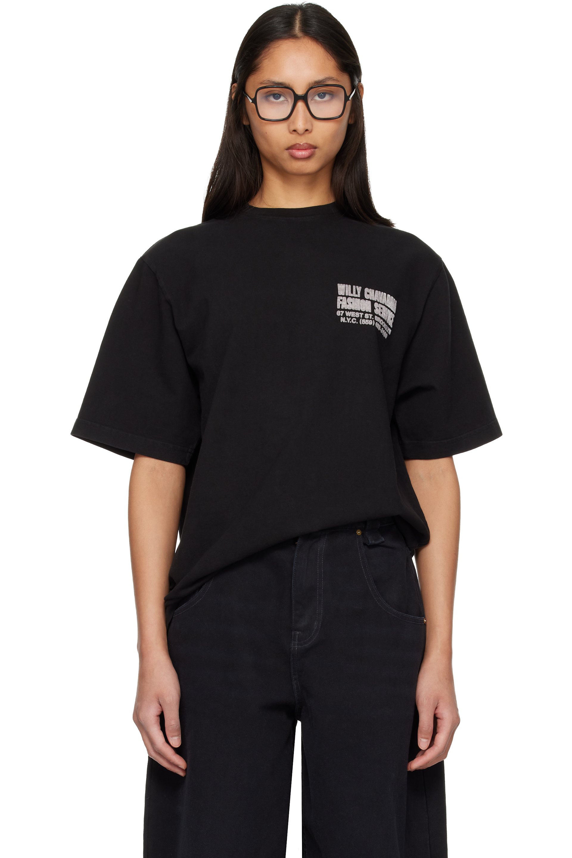 WILLY CHAVARRIA - ブラック 'Fashion Services' Standard Tシャツ