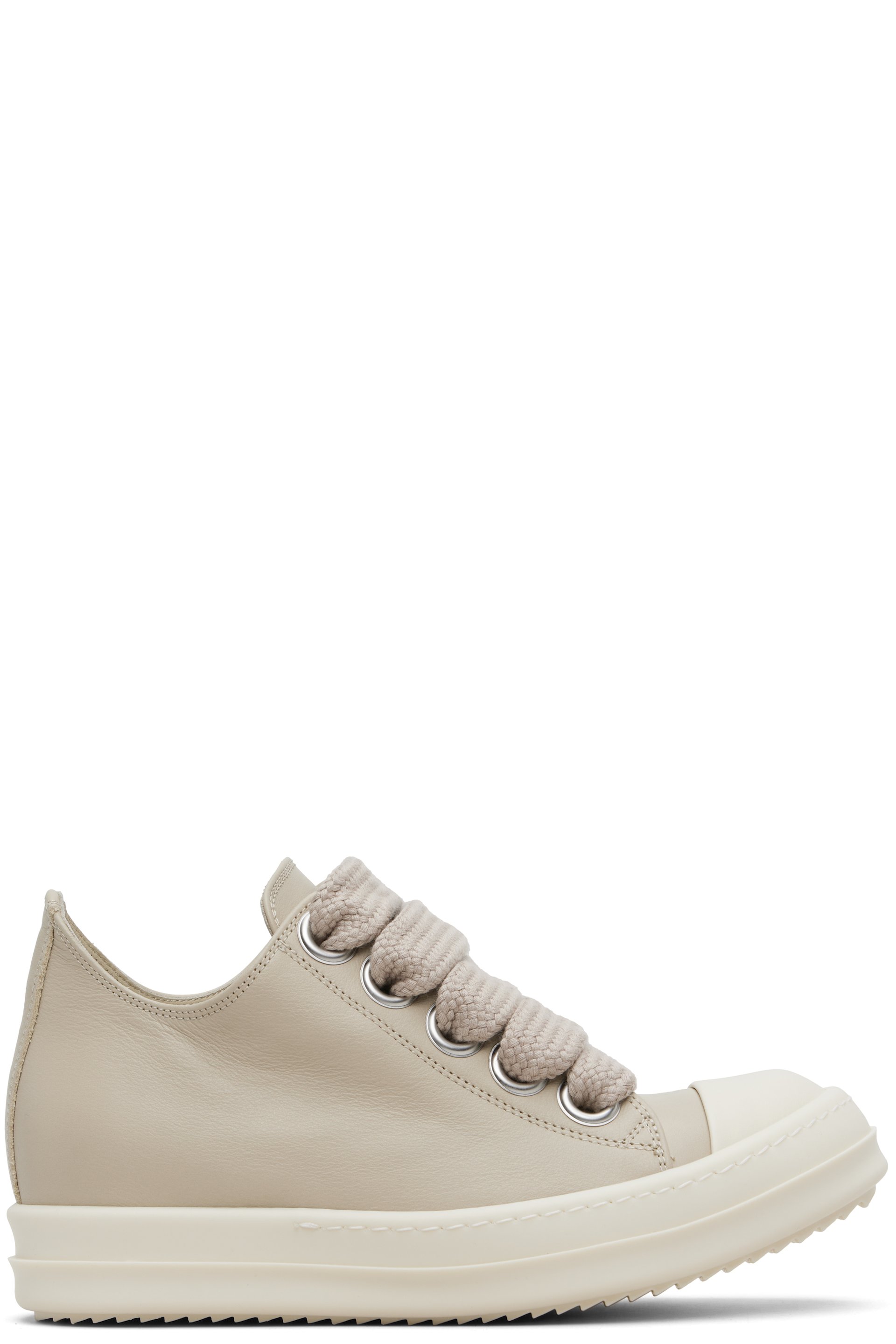 Rick Owens - Baskets basses beige à laçage surdimensionné