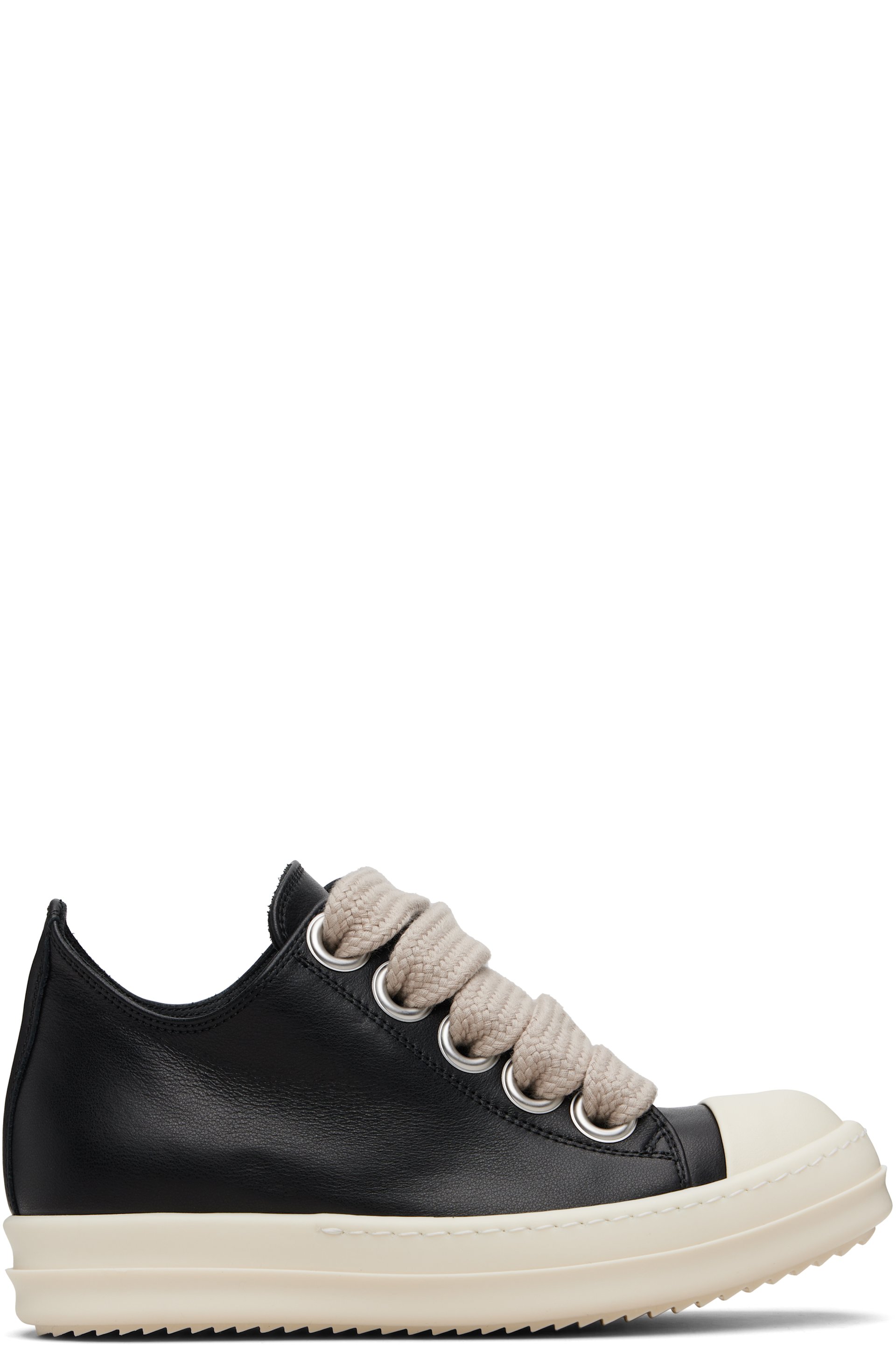 Rick Owens - Baskets basses noires à laçage surdimensionné - Temple