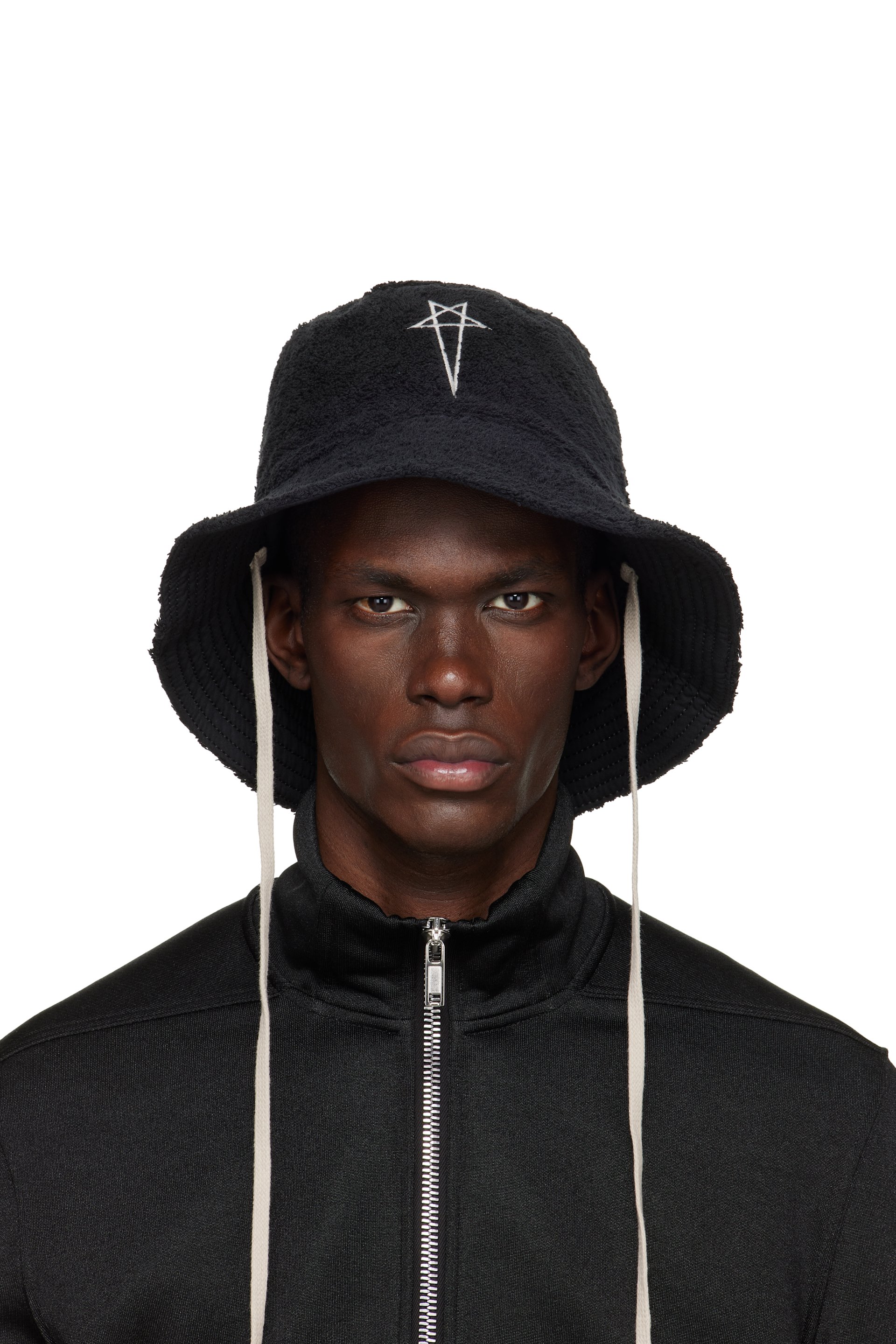 rick owens beauch hat リックオウエンス ビーチハット Rick Owens: Black Temple Beach Hat | SSENSE