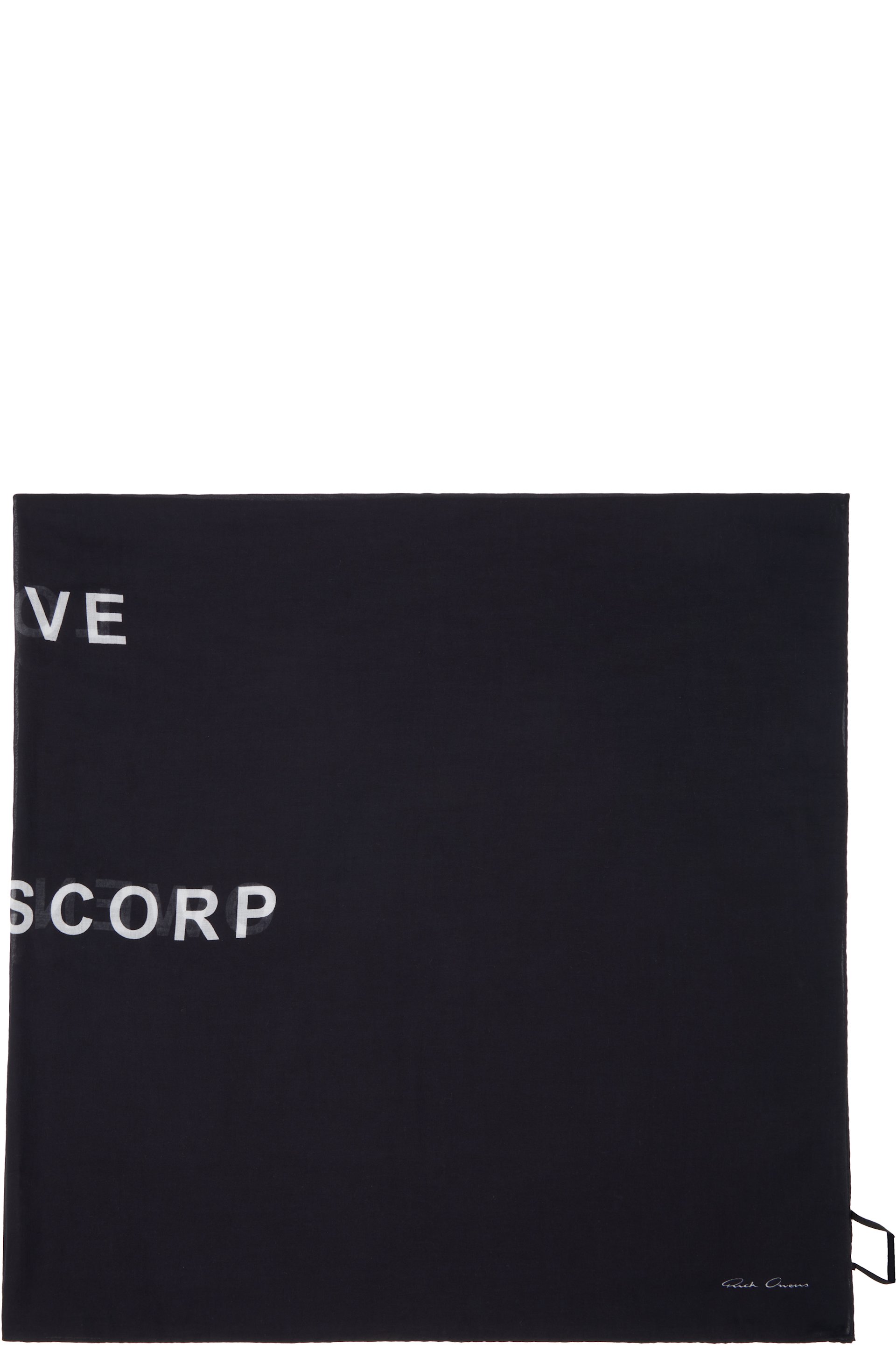 Rick Owens - ブラック Temple Printed Cot スカーフ