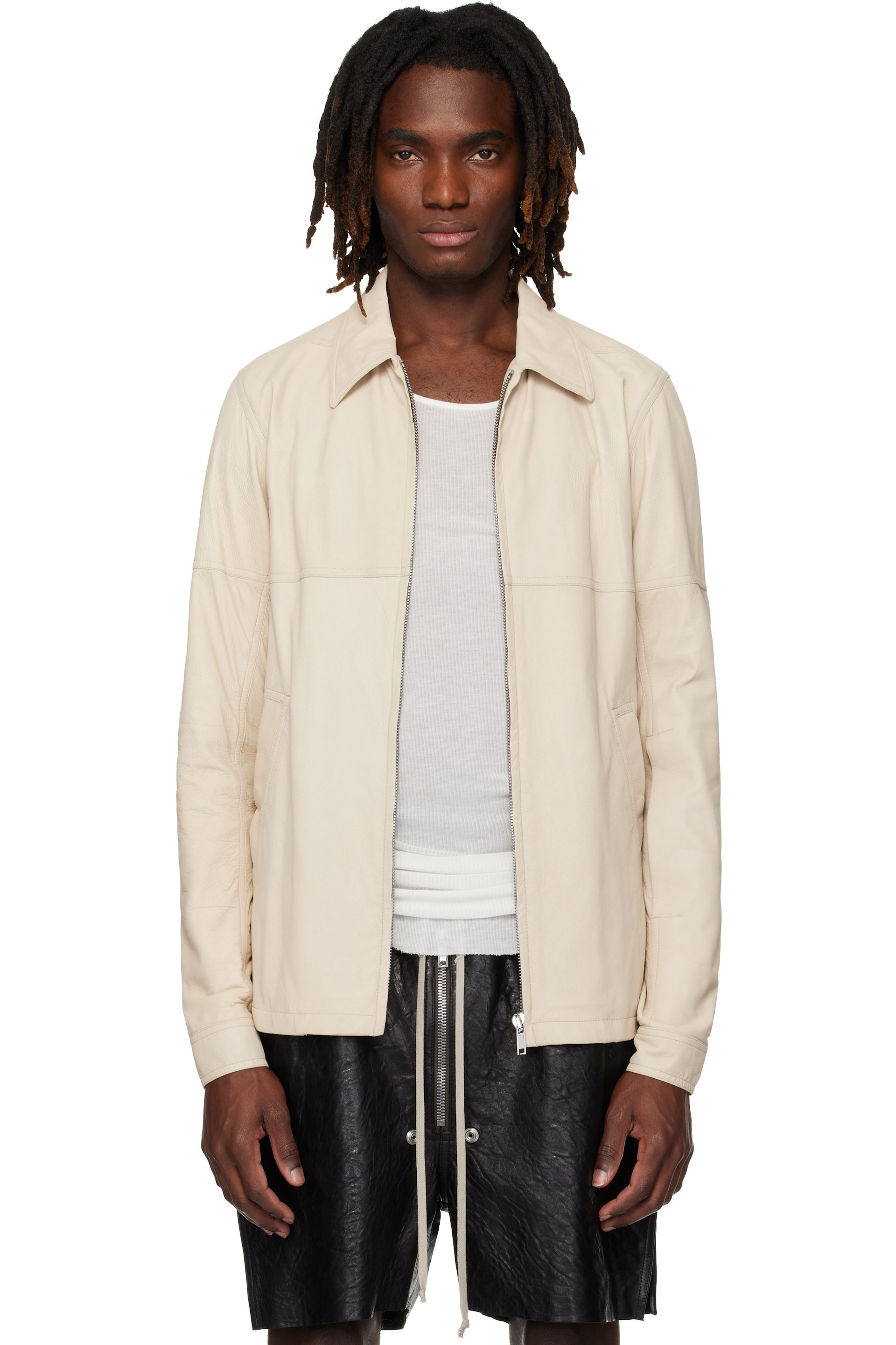 メンズ用 Rick Owens レザー ジャケット | SSENSE 日本