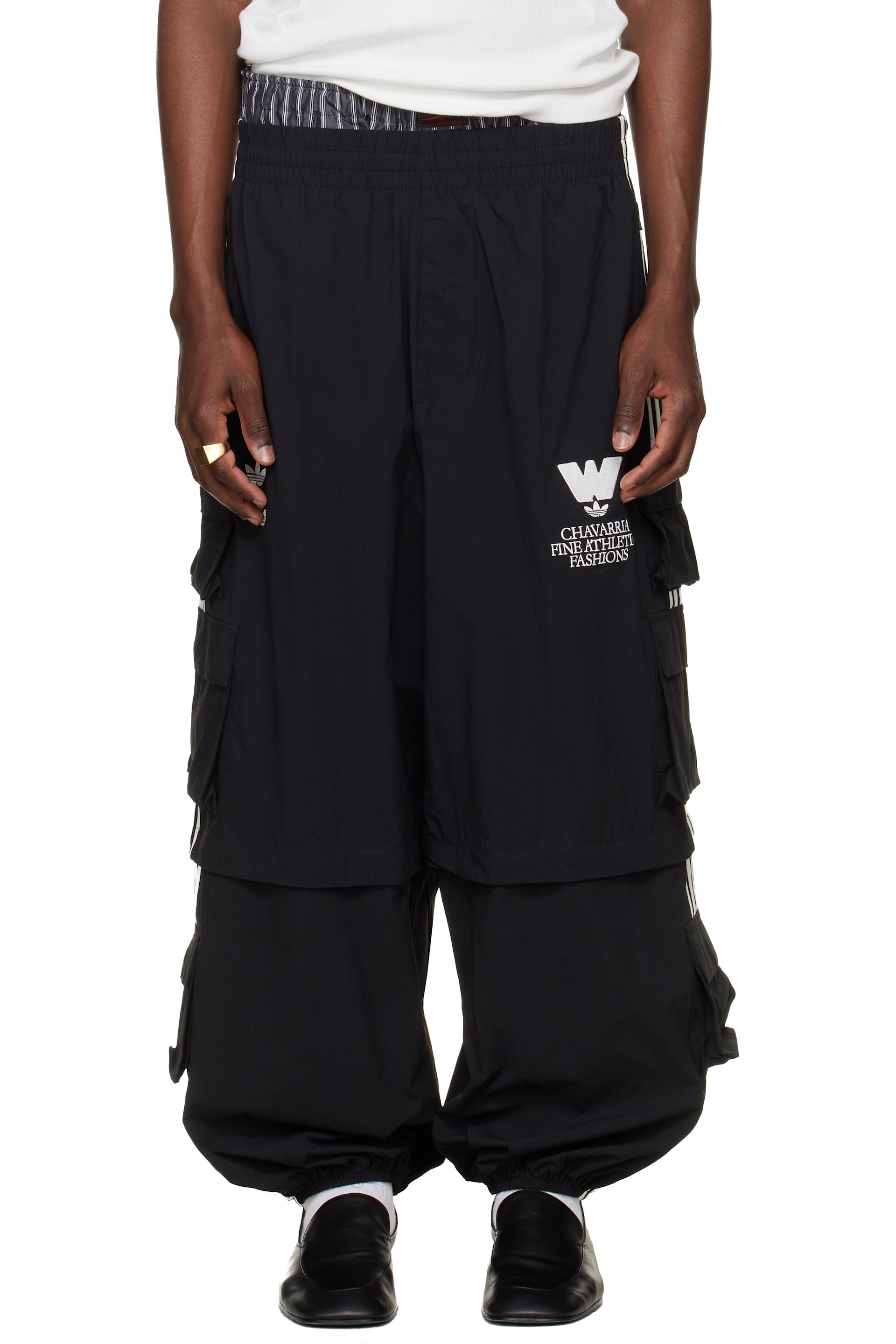 WILLY CHAVARRIA - Pantalon cargo noir édition adidas Originals