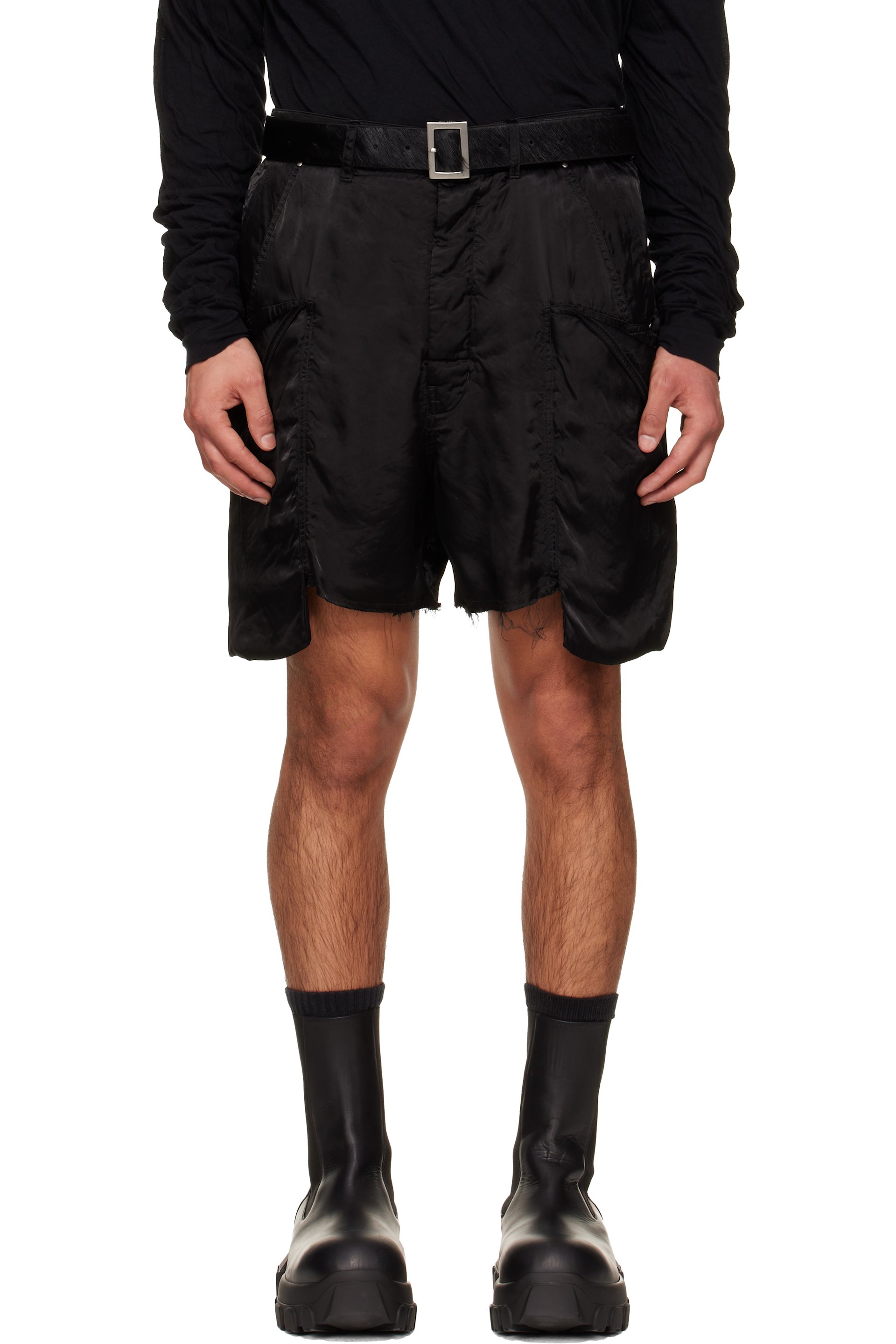 Rick Owens - Black Temple Stefan Cargo Shorts