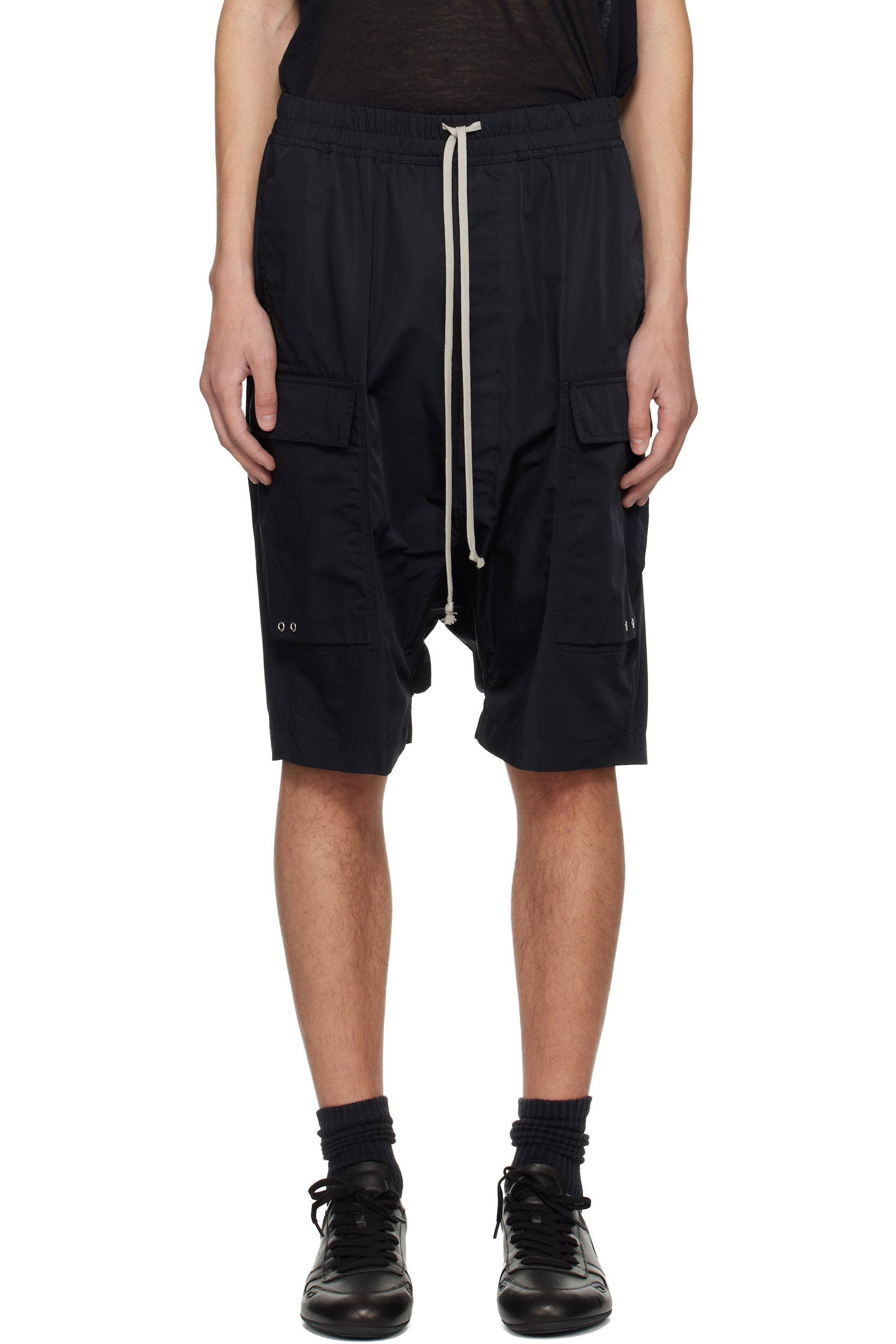 Rick Owens - Black Temple Cargo Pods Shorts