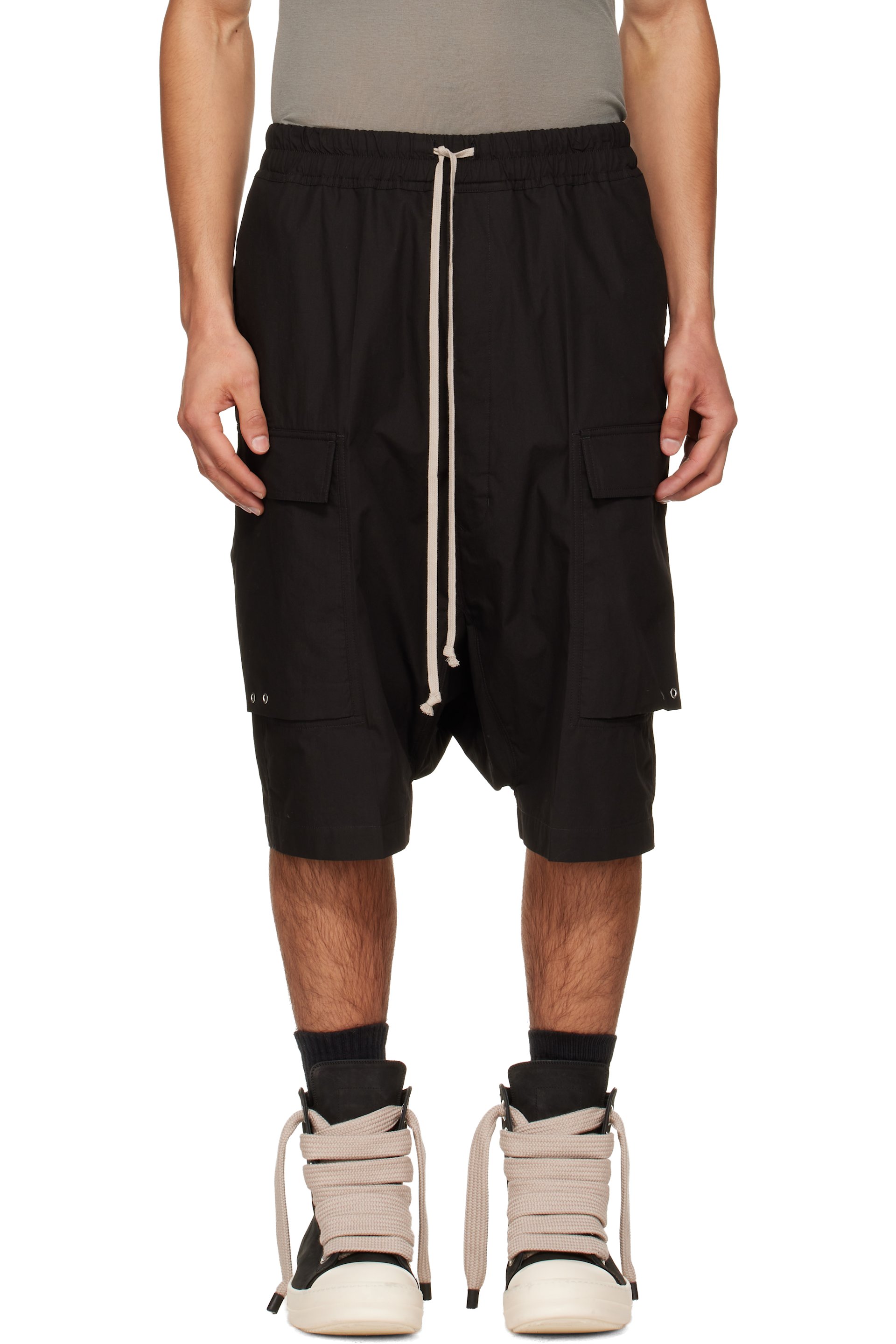 Rick Owens - Black Temple Pods Cargo Shorts