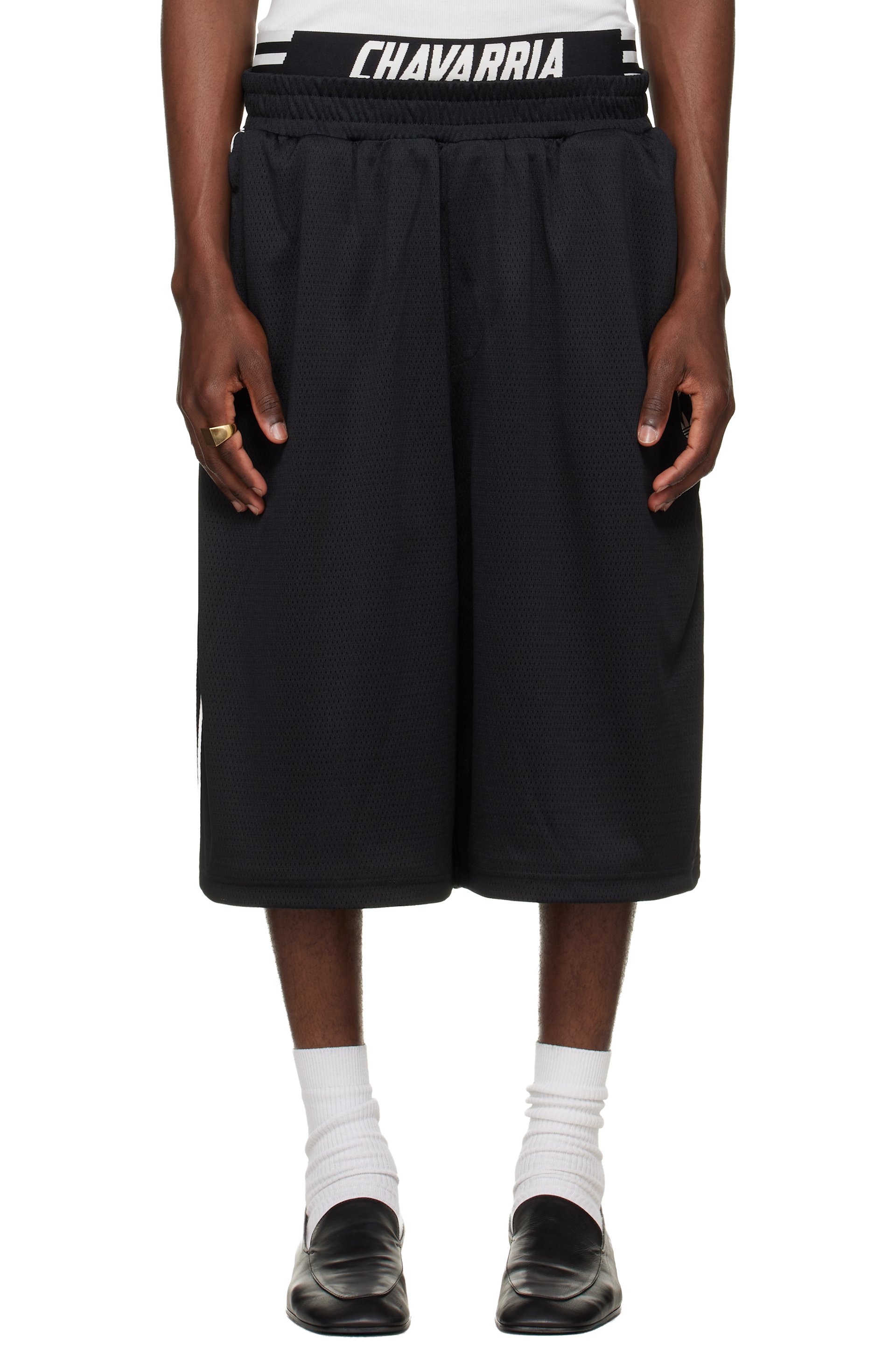 WILLY CHAVARRIA - Short noir en filet édition adidas Originals