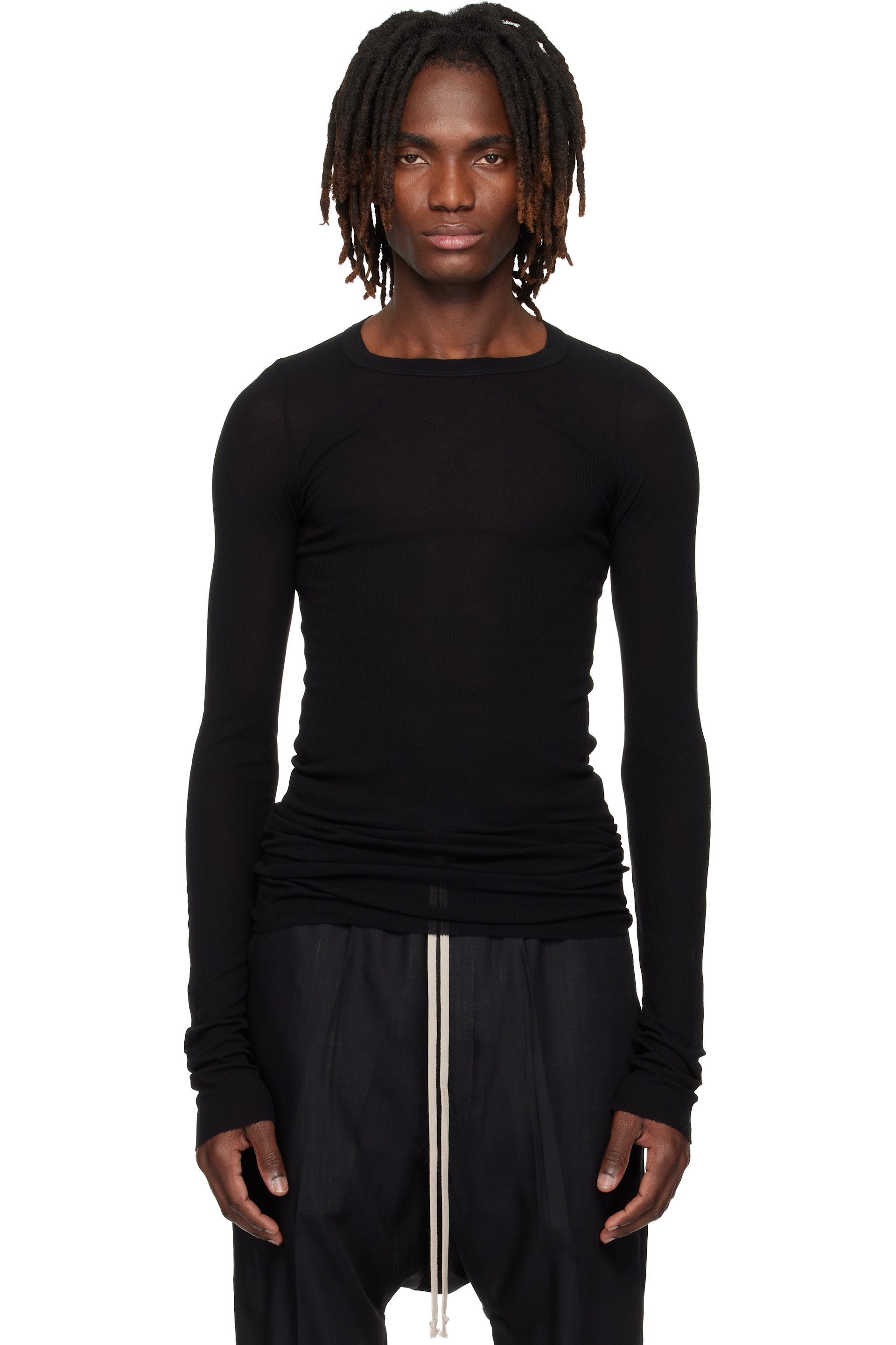Rick Owens - Black Temple Rib LS T-shirt