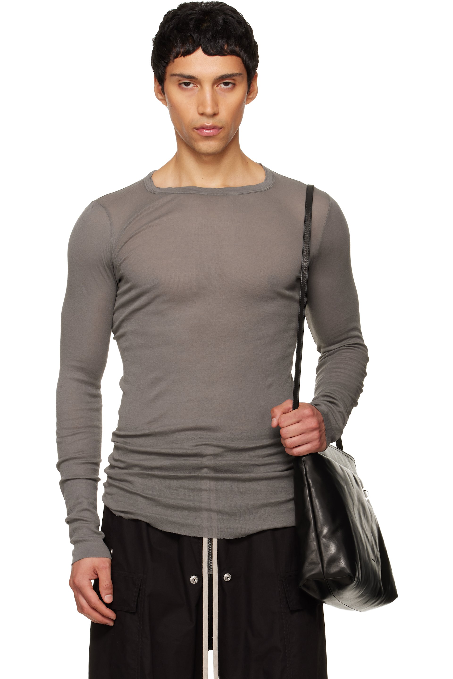 Rick Owens - Gray Temple Rib LS T-shirt